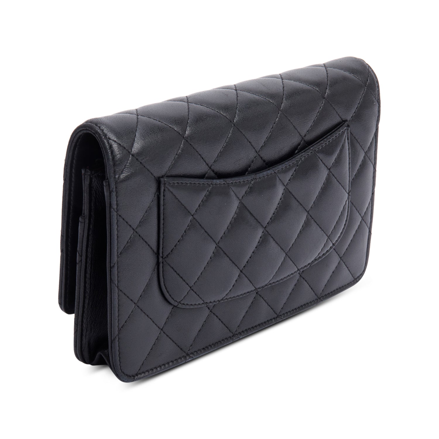 Chanel Black Quilted Lambskin Leather Classic Wallet on Chain w/ Box & Authenticity Card