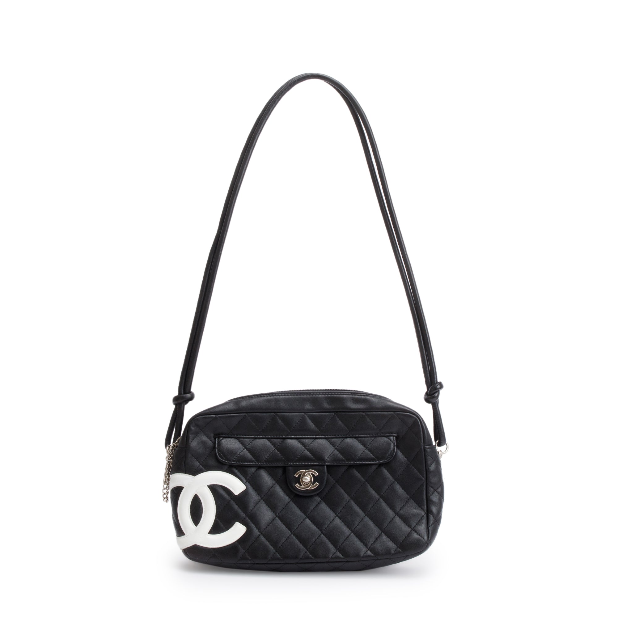 Chanel Black Quilted Lambskin Leather Ligne Cambon Camera Bag