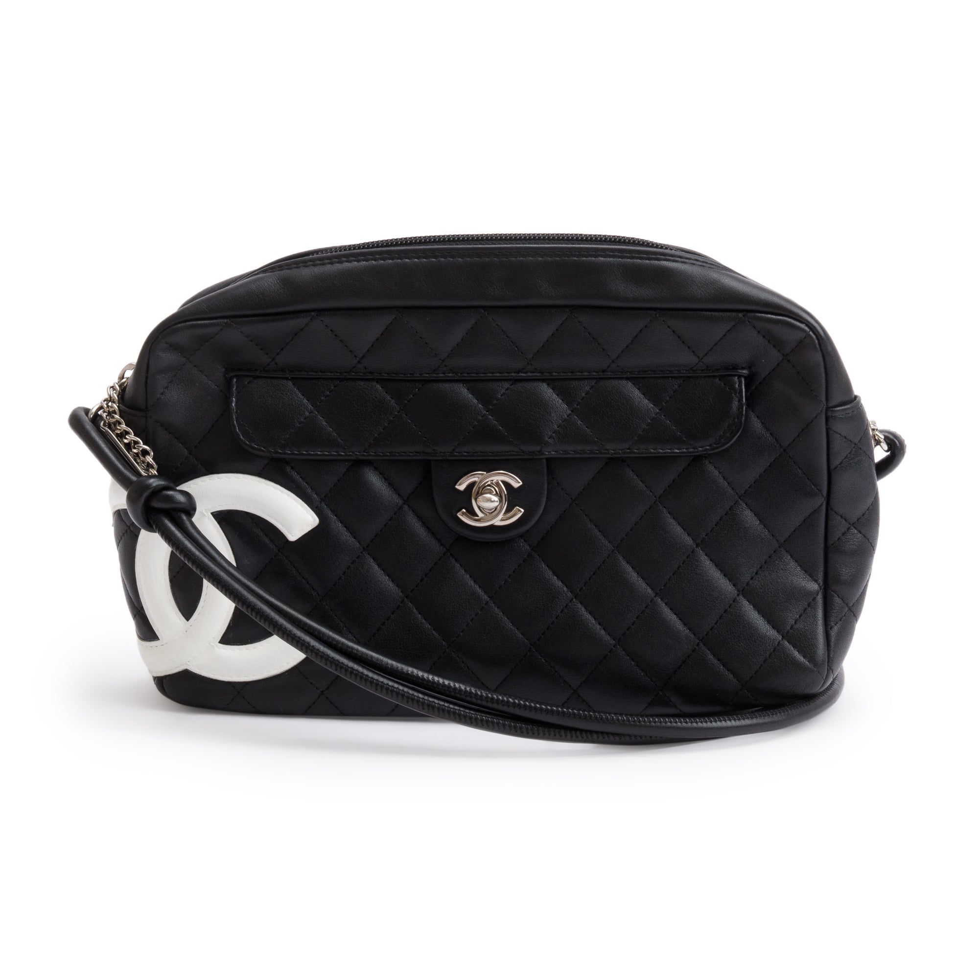 Chanel Black Quilted Lambskin Leather Ligne Cambon Camera Bag