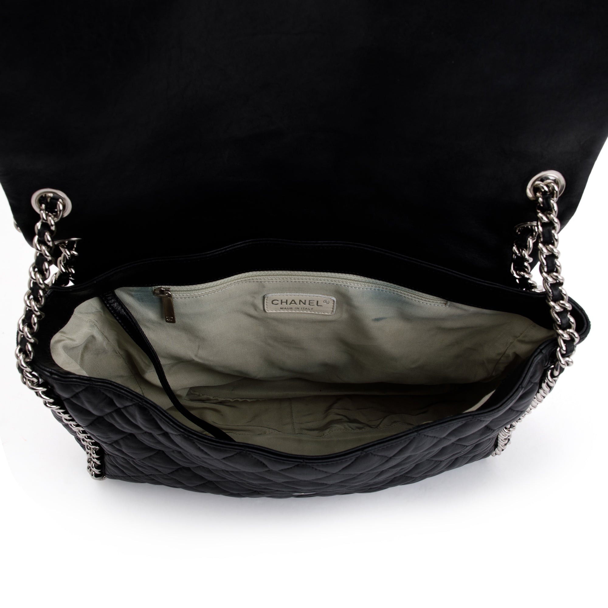 Chanel Black Quilted Lambskin Leather Maxi Chain Around Flap Bag w/ Box & Authenticity Card