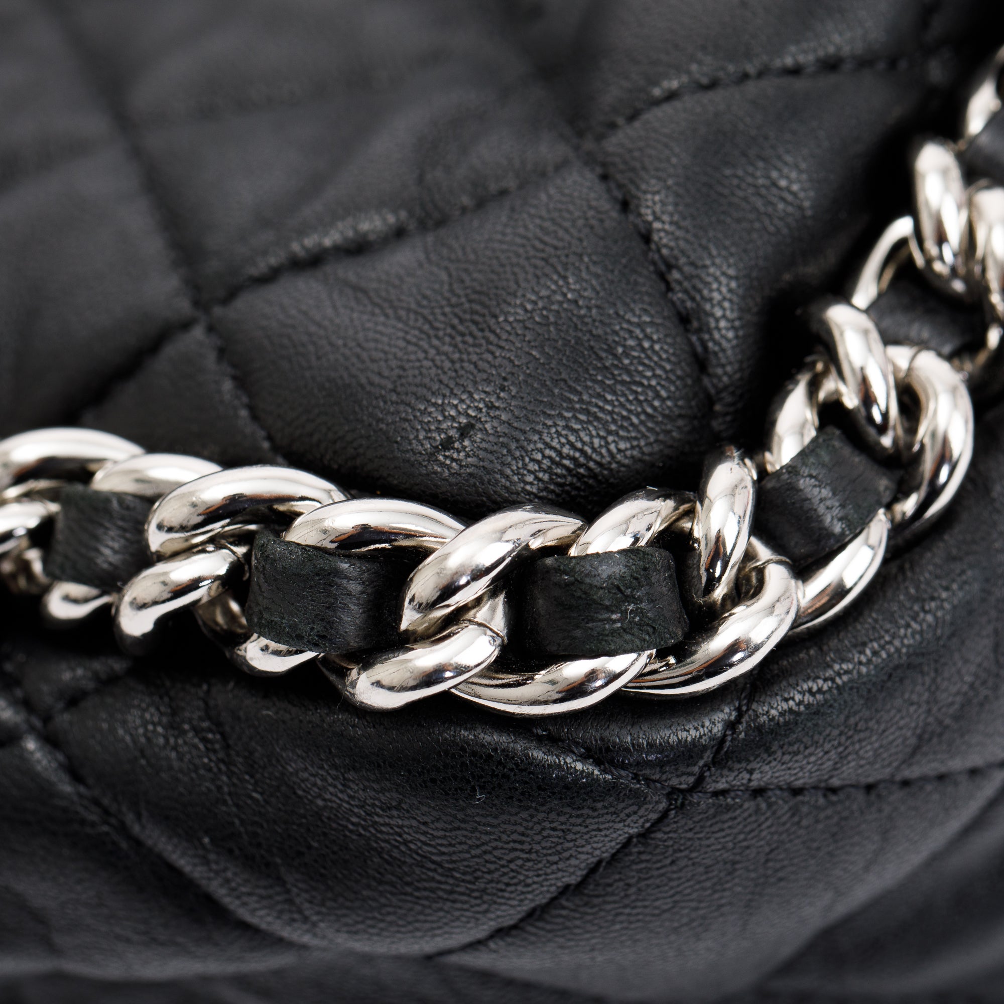 Chanel Black Quilted Lambskin Leather Maxi Chain Around Flap Bag w/ Box & Authenticity Card