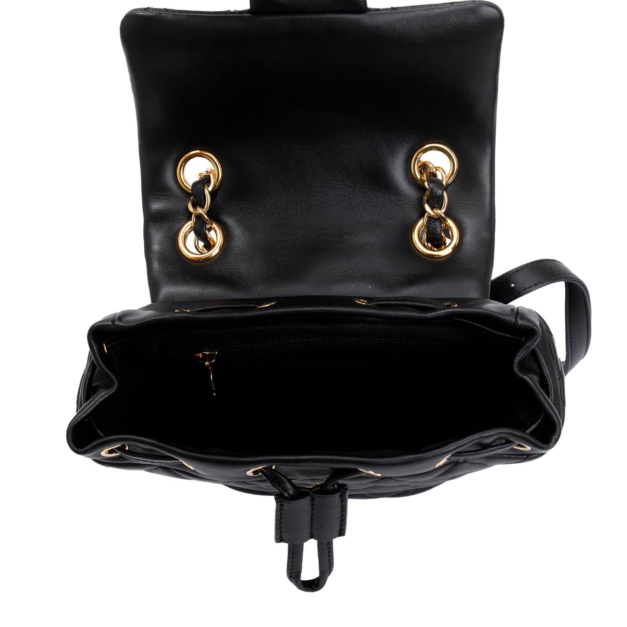 Chanel Black Quilted Lambskin Leather Mini Urban Spirit Backpack w/ Authenticity Card