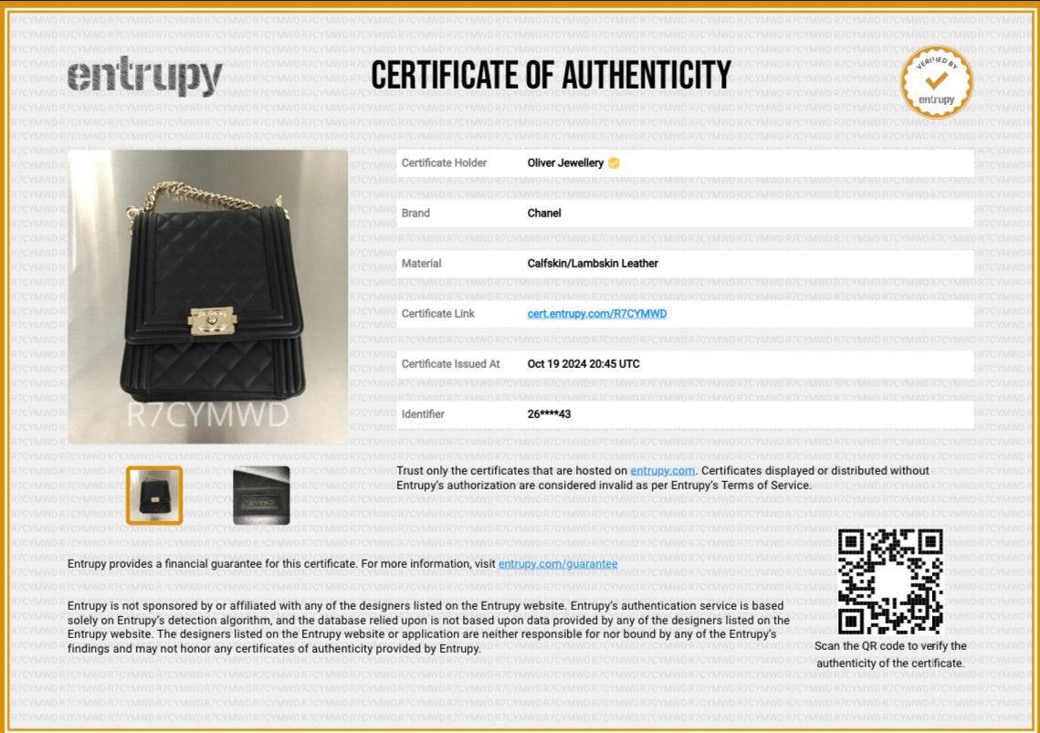 Chanel Black Quilted Lambskin Leather North/South Boy Bag w/ Box & Authenticity