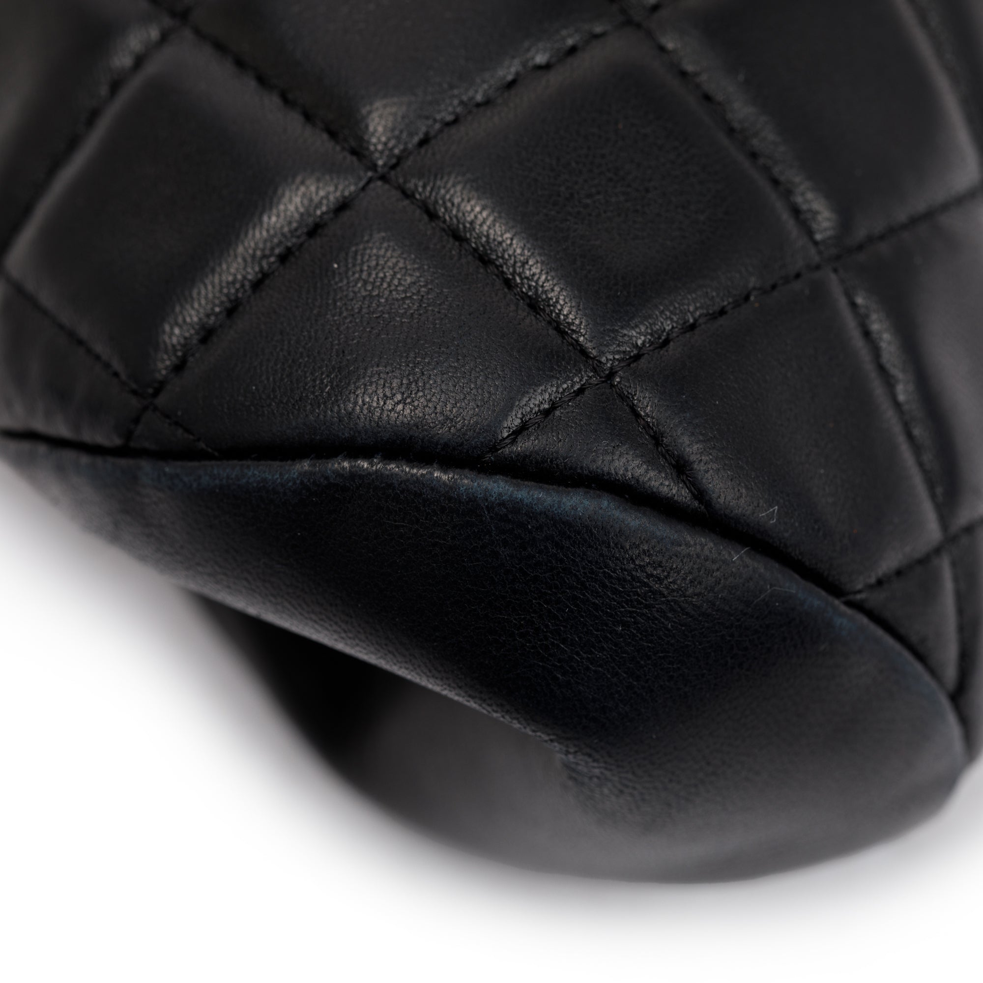 Chanel Black Quilted Lambskin Leather Timeless Frame Clutch w/ Box