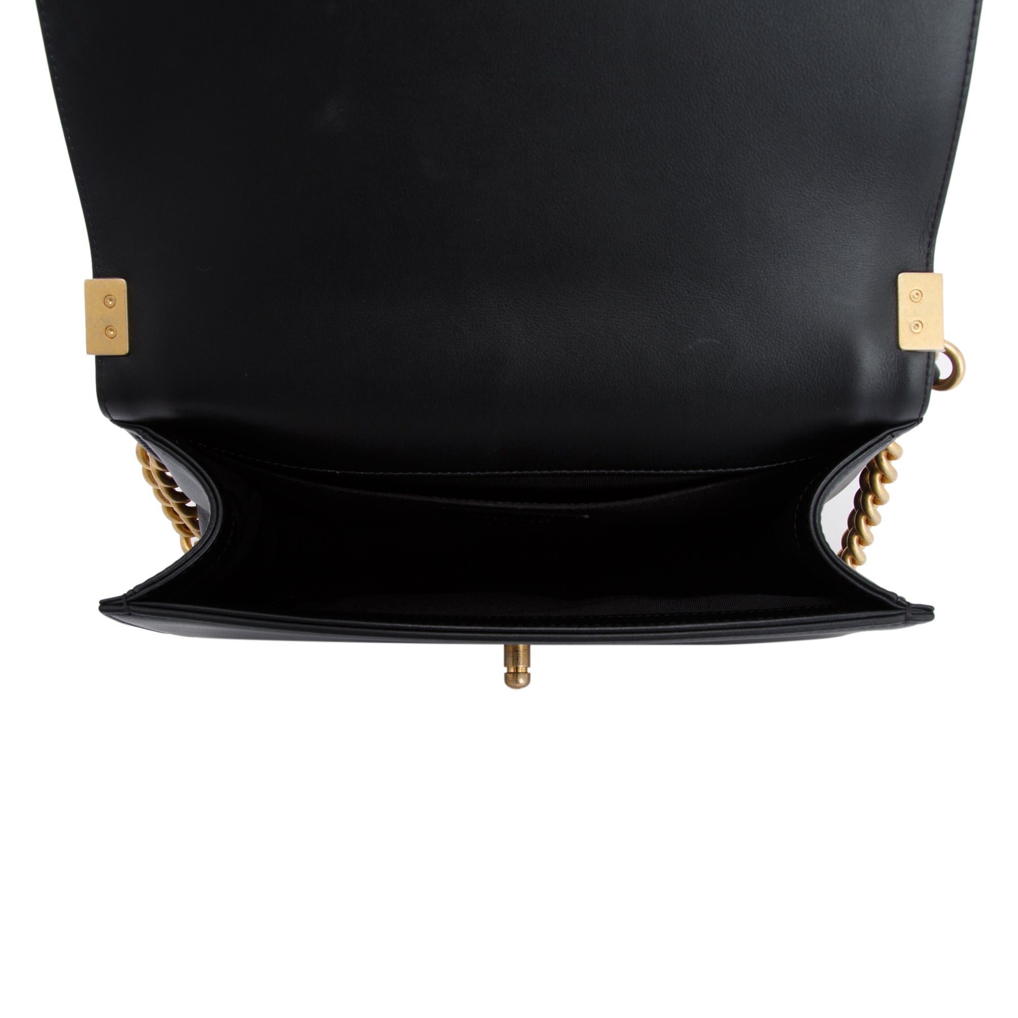 Chanel Black Quilted Lambskin Medium Boy Bag w/ Authenticity Card