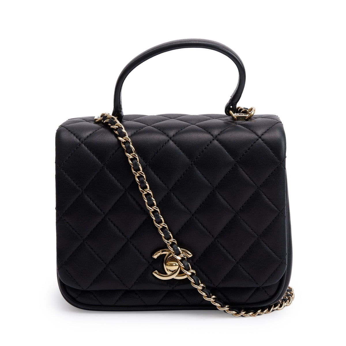 fromJapan様CHANELツーピース Chanel Black Quilted Lambskin Mini Citizen Chic Handle Flap Bag w