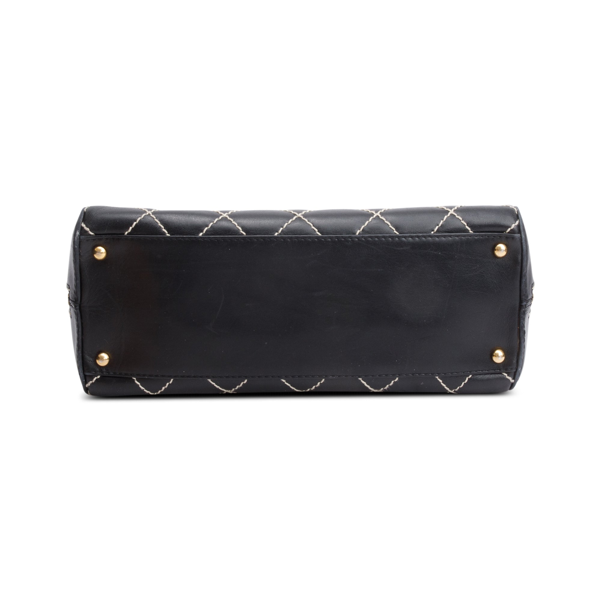 Chanel Black Quilted Leather Large Surpique Bowler Bag