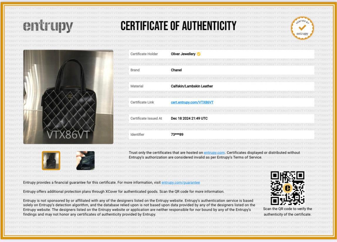 Chanel Black Quilted Leather Large Surpique Bowler Bag