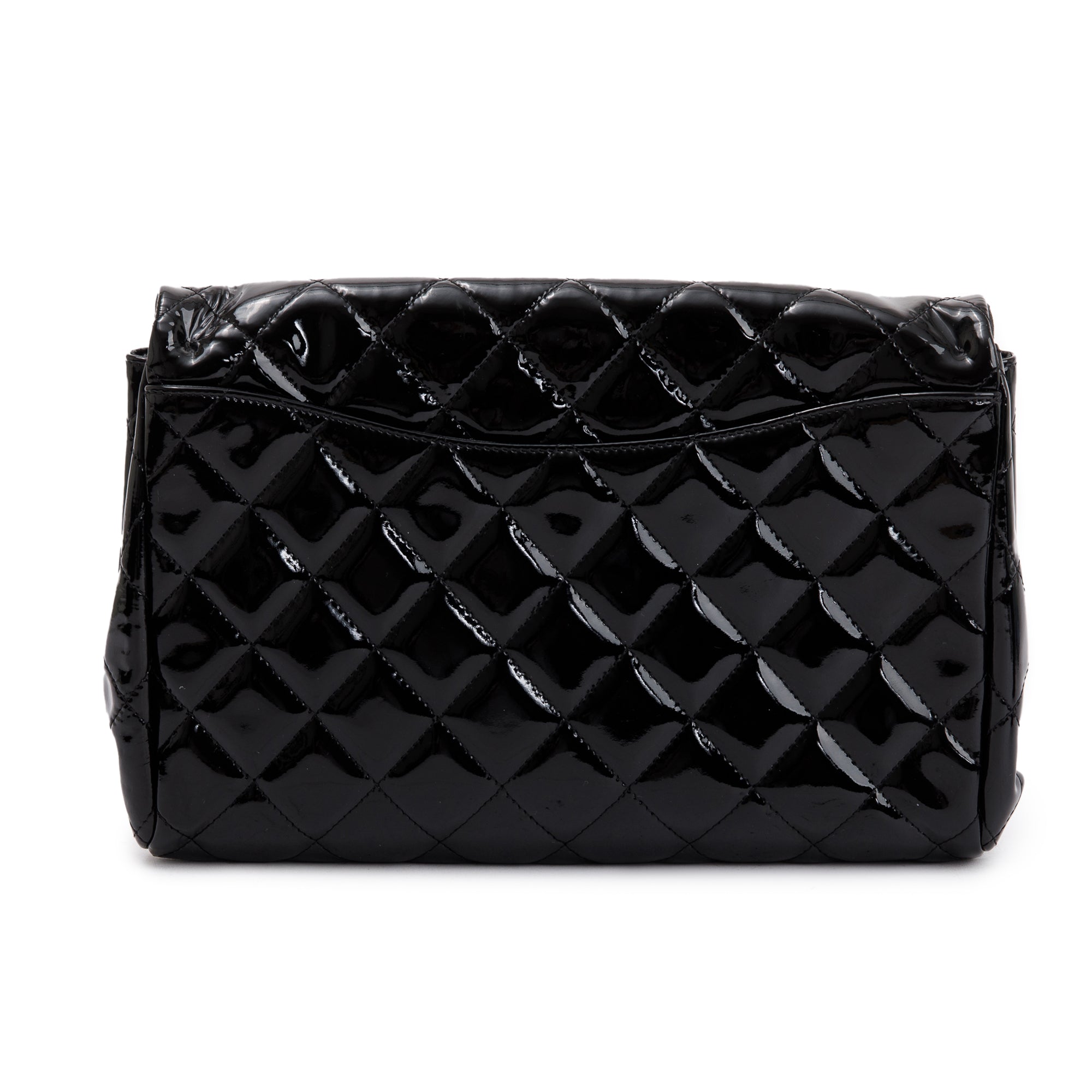 Chanel Black Quilted Patent Leather New Clutch