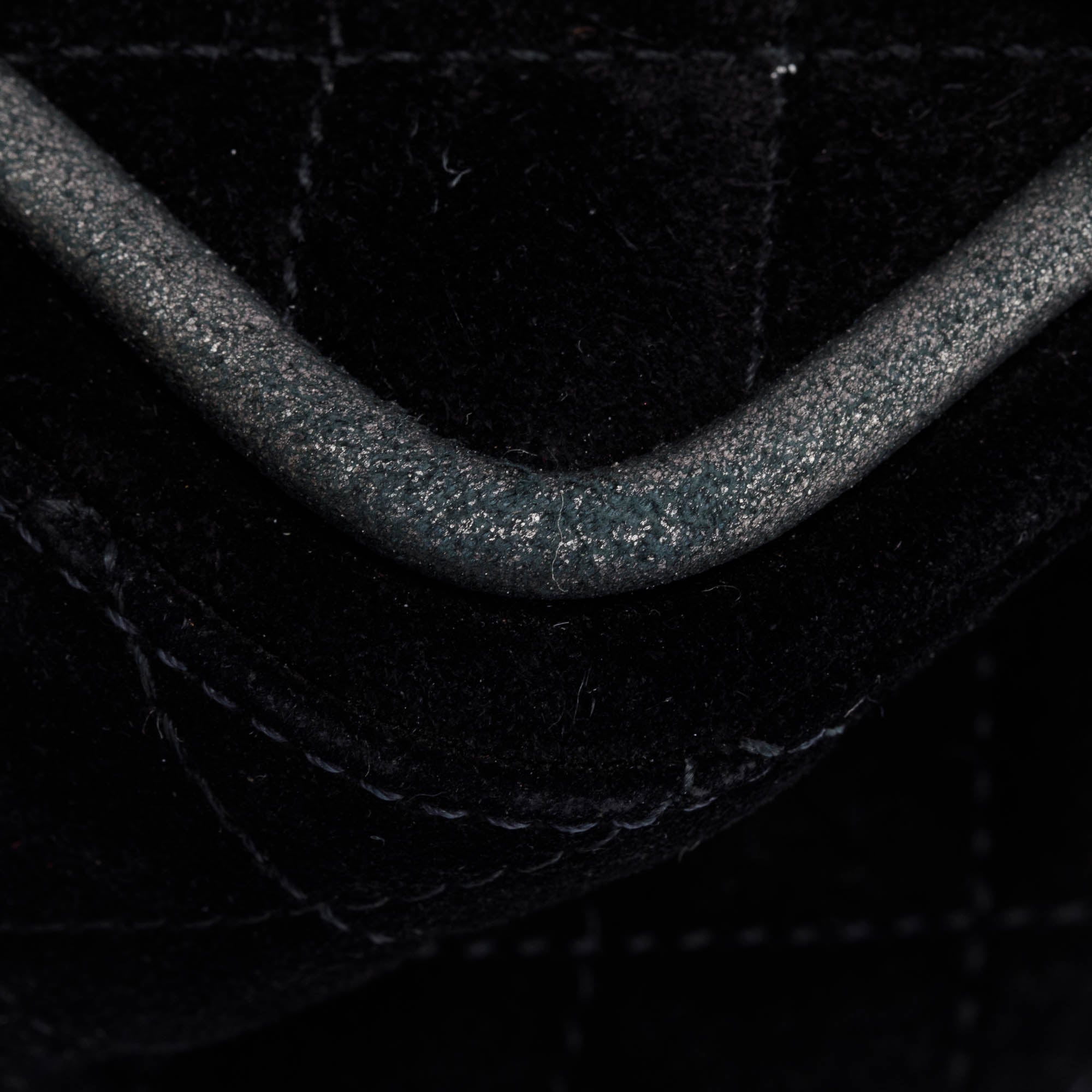 Chanel Black Quilted Suede 2.55 Reissue Mini Square Double Flap Bag w/ Authenticity Card