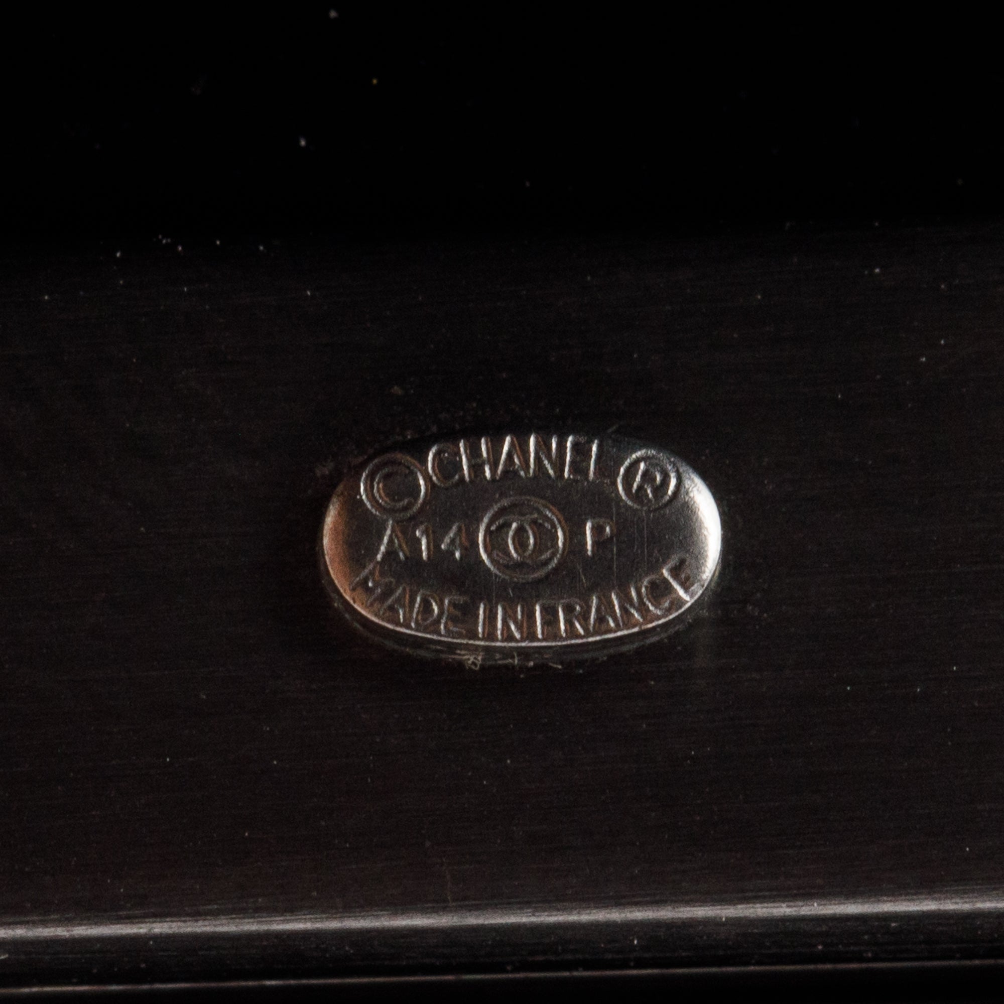 Chanel Black Resin CC Hinged Bangle w/ Box & Receipt