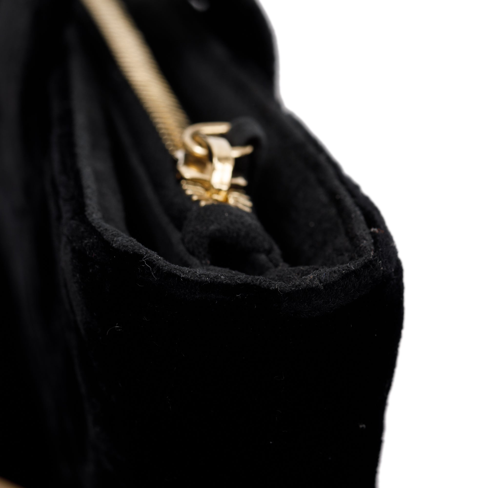 Chanel Black Velvet O-Phone Holder Pouch w/ Box