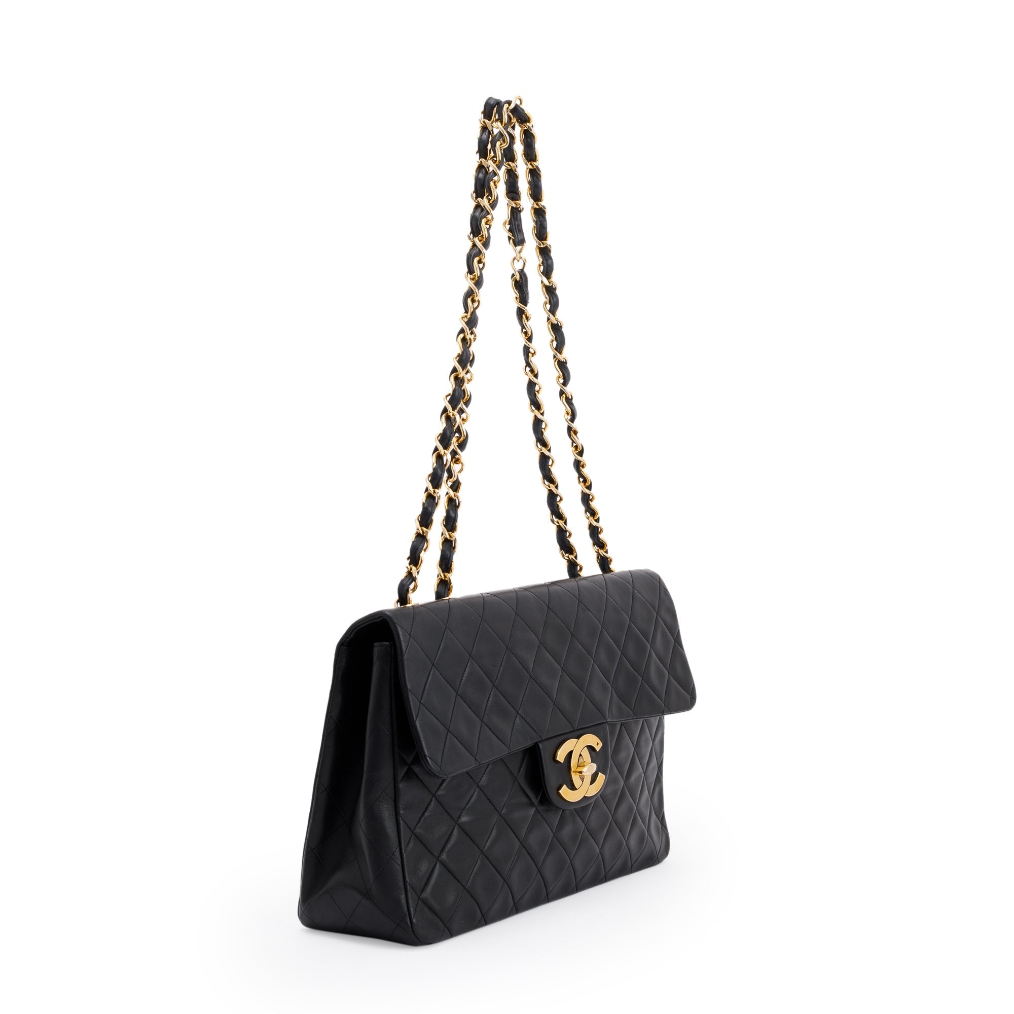 Chanel Black Vintage XL Jumbo Maxi Single Flap Bag