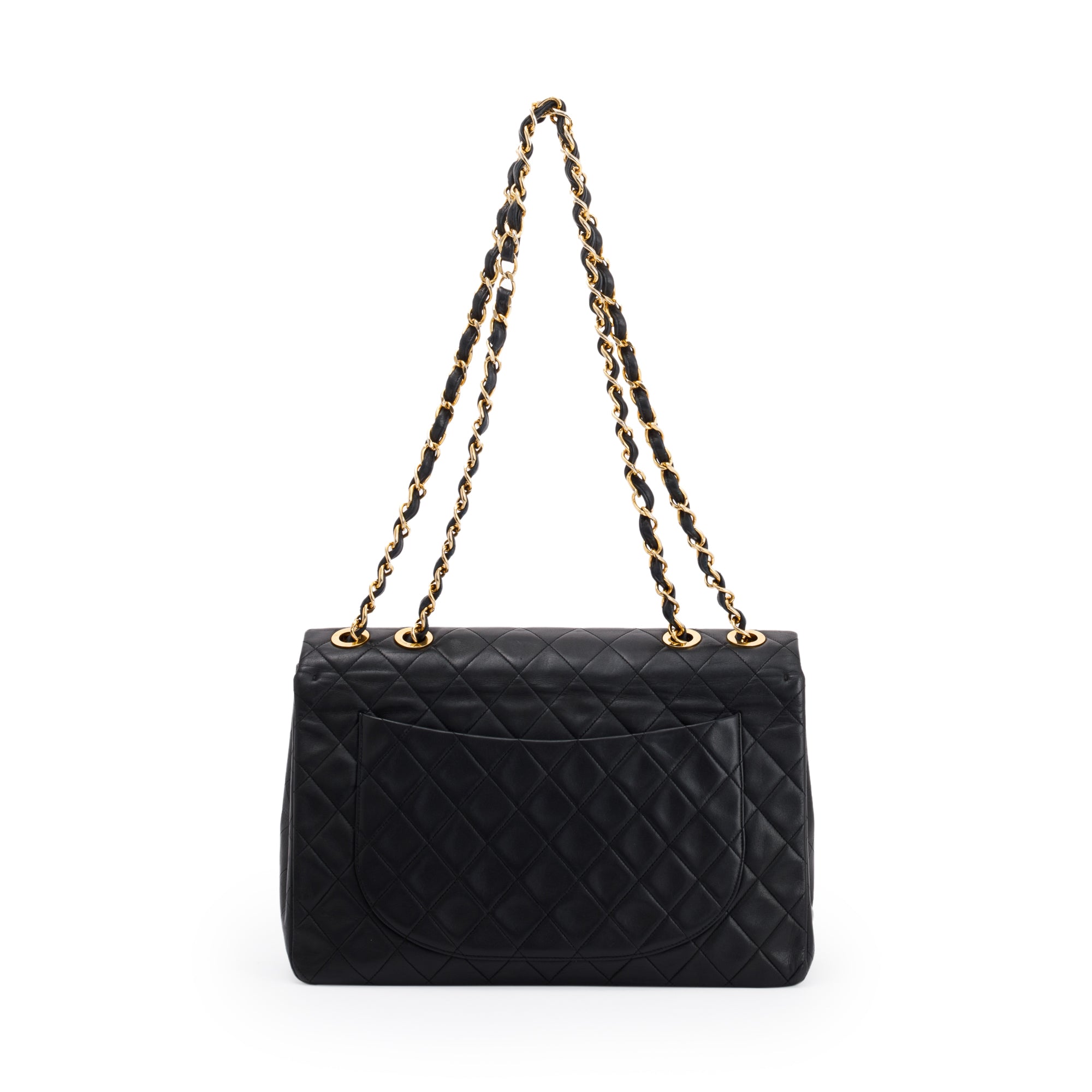 Chanel Black Vintage XL Jumbo Maxi Single Flap Bag