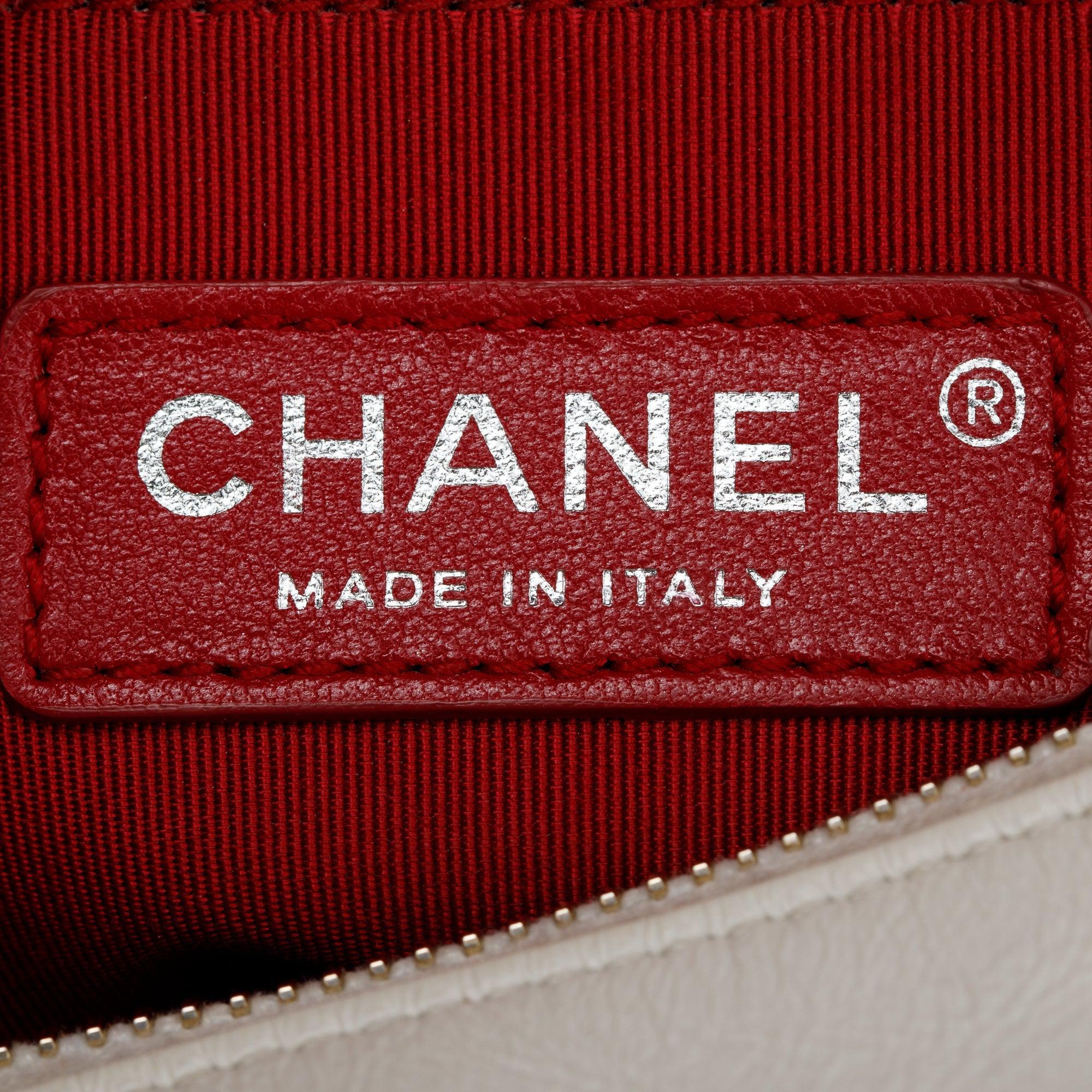 Chanel Black & White Aged Calfskin Leather Small Gabrielle Hobo