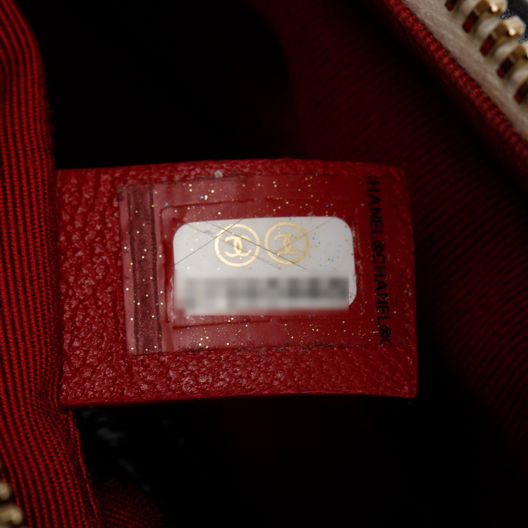 Chanel Black & White Aged Calfskin Leather Small Gabrielle Hobo