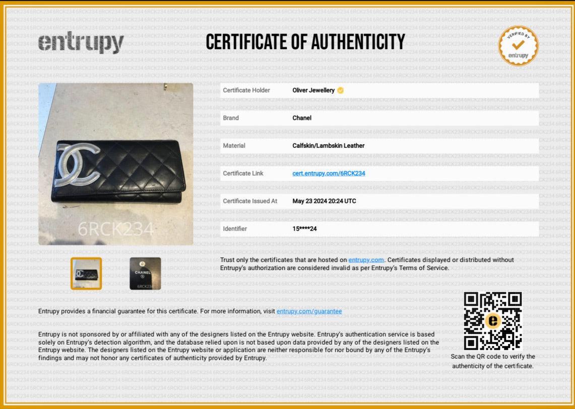 Chanel Black/Silver Calfskin Leather Ligne Cambon Continental Flap Wallet