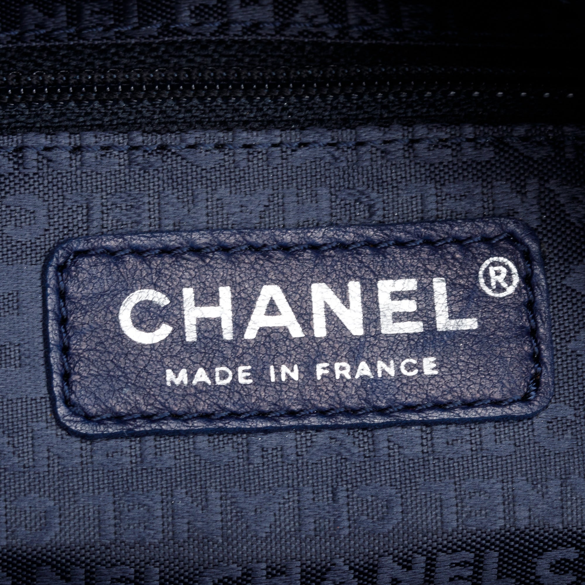 Chanel Blue CC Logo Canvas Bowler Bag
