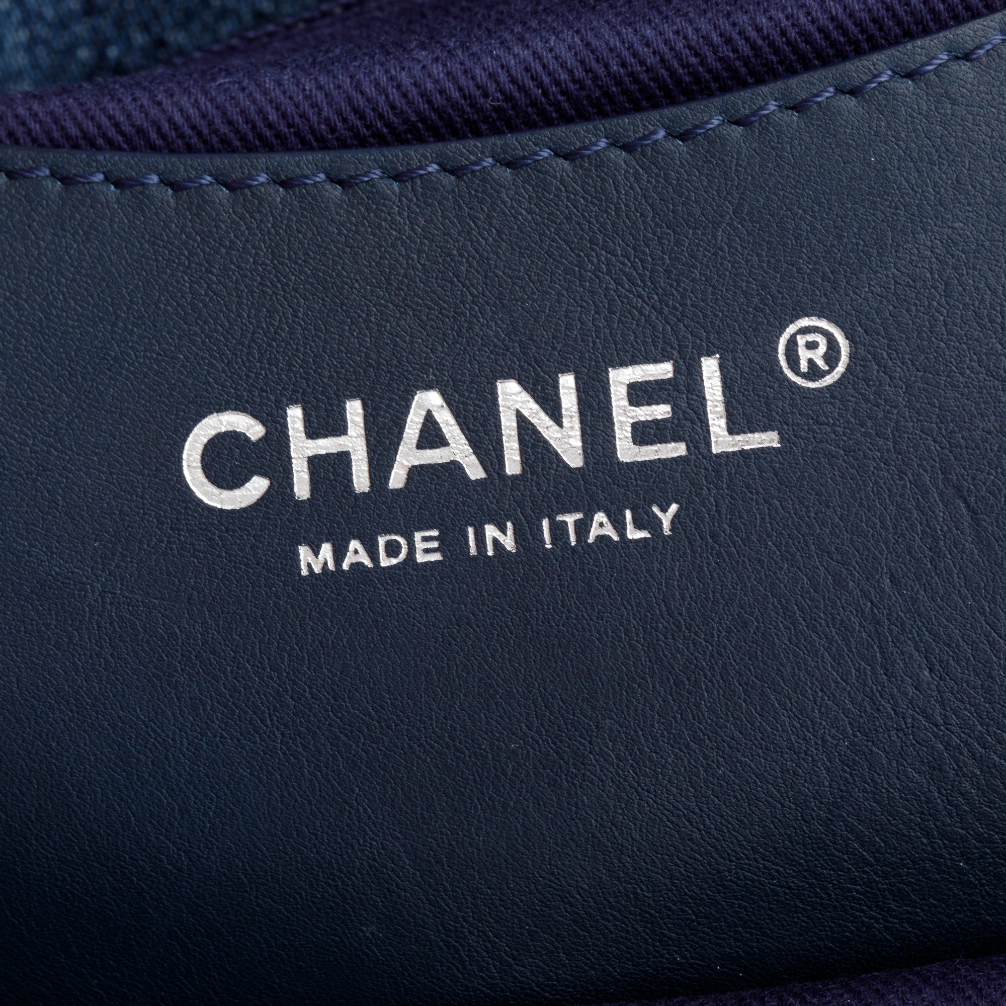 Chanel Blue Camellia Denim Just Mademoiselle Bowler Bag