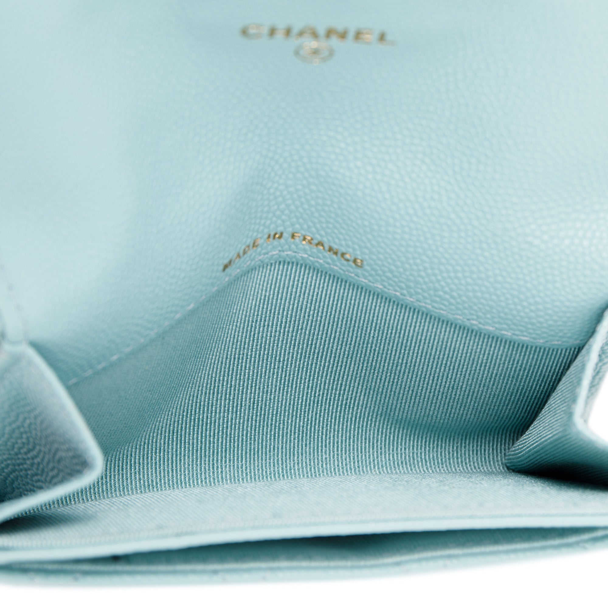 Chanel Blue Caviar Classic Flap Card Holder w/ Box