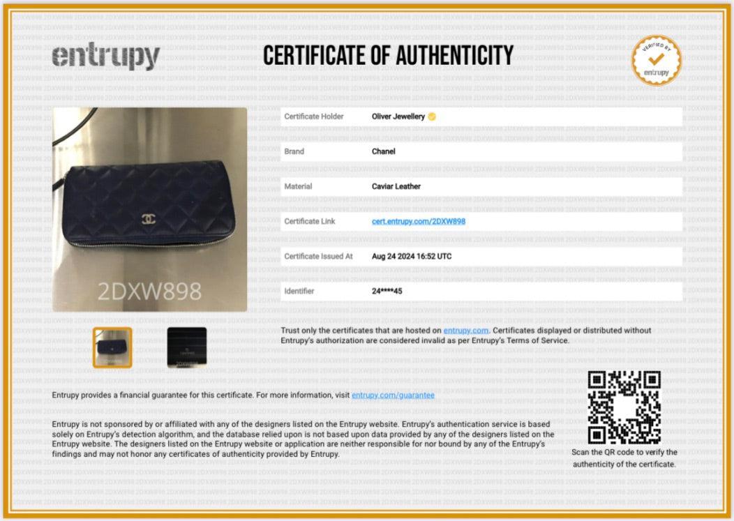 Chanel Blue Caviar Classic Large Gusset Zip Around Wallet