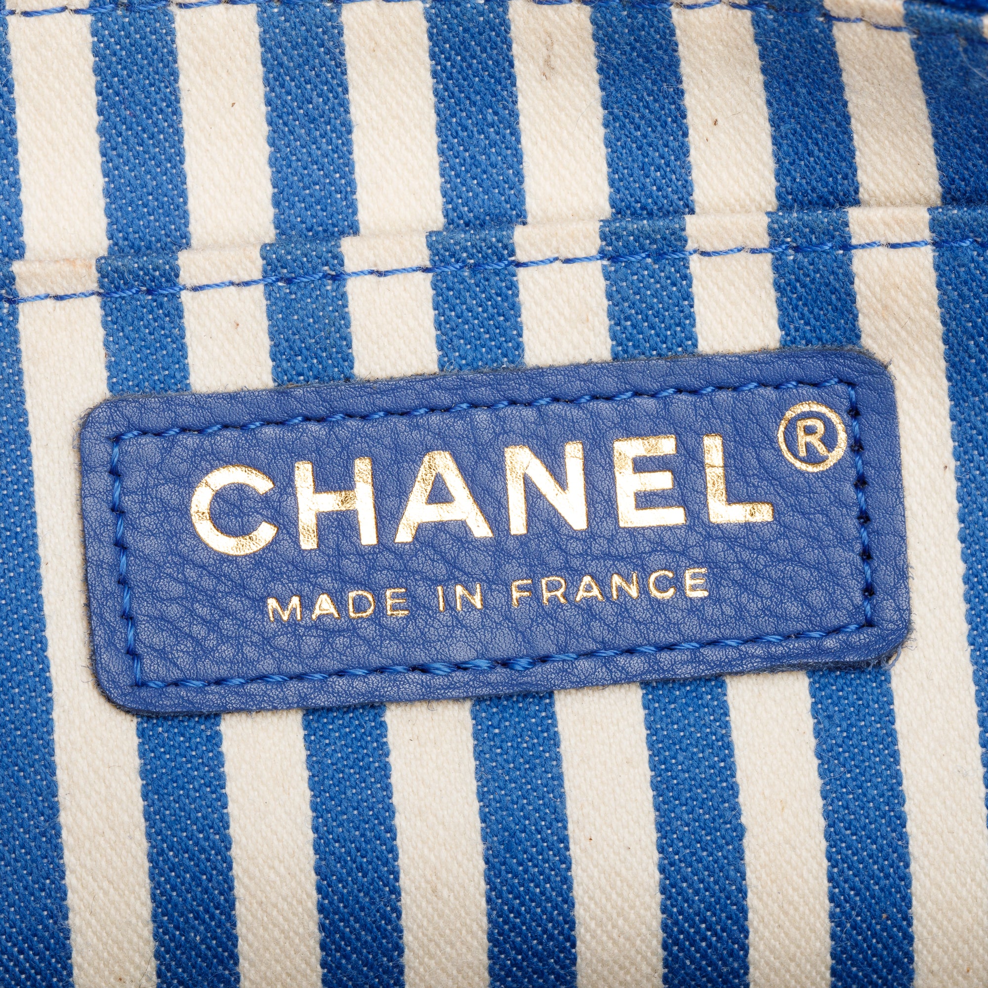 Chanel Blue Chevron Calfskin Leather Coco Envelope Flap Bag w/ Authenticity Card