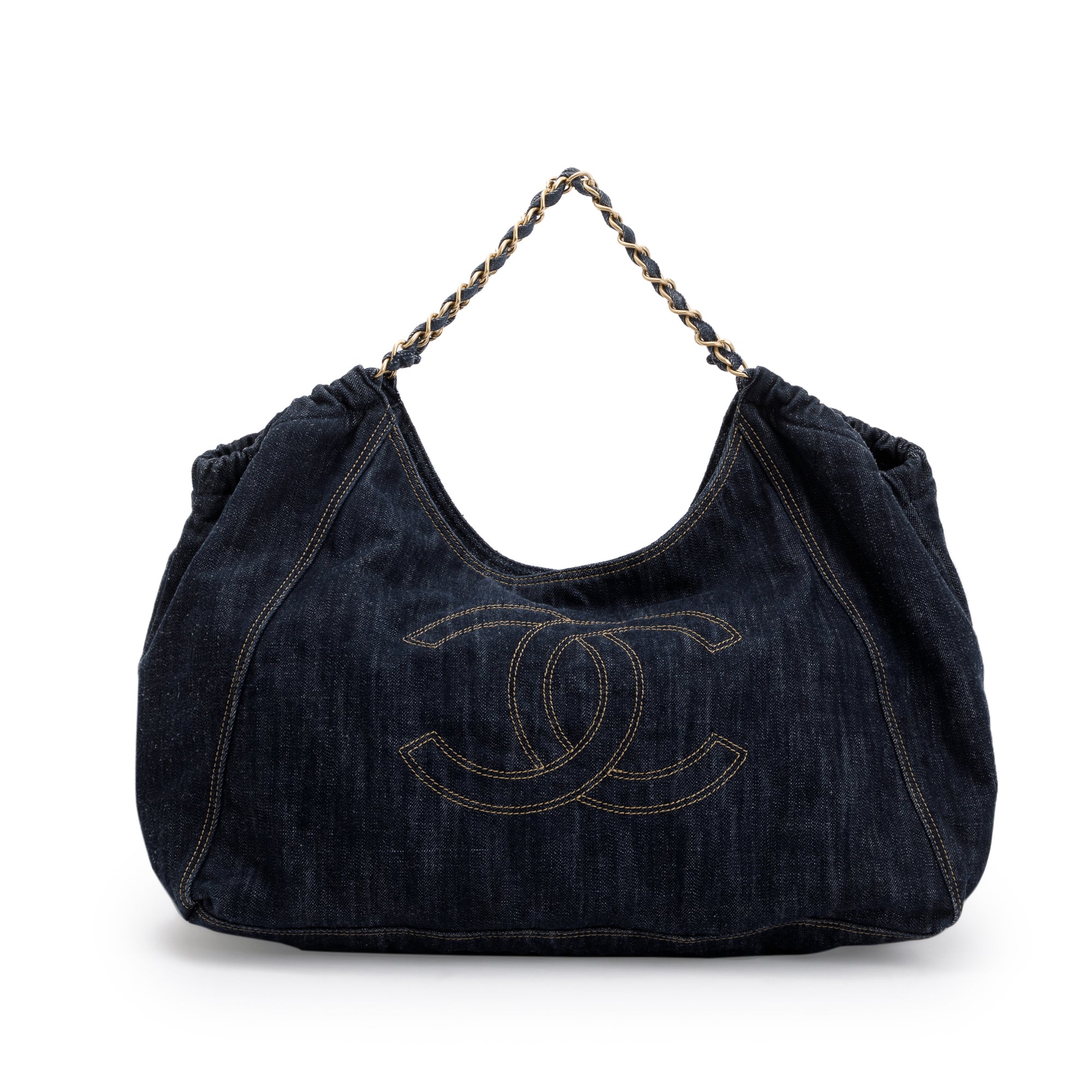 Chanel Blue Denim XL Coco Cabas Bag w/ Authenticity Card