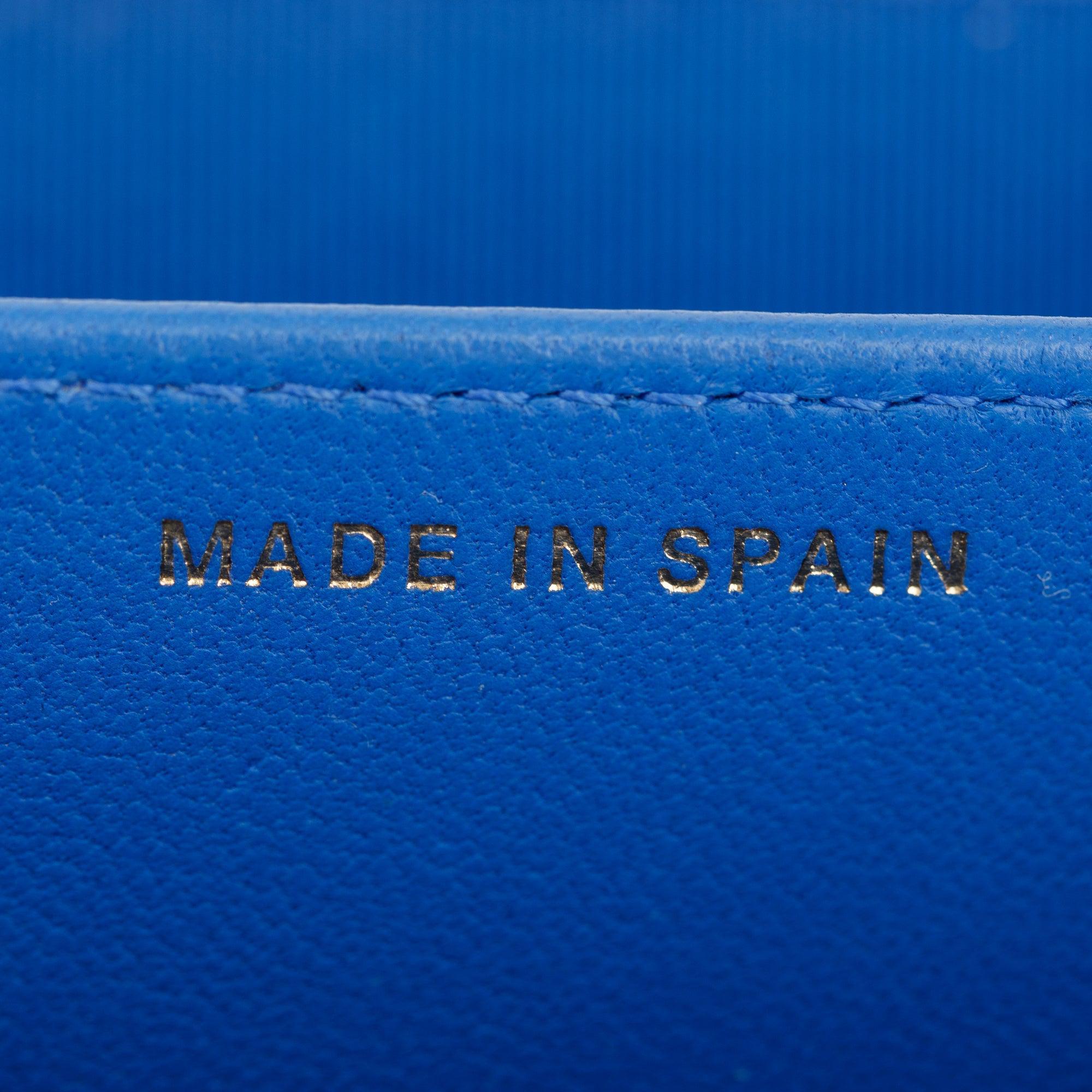 Chanel Blue Lambskin Leather Classic Flap Card Holder w/ Box, Authenticity Card & Receipt