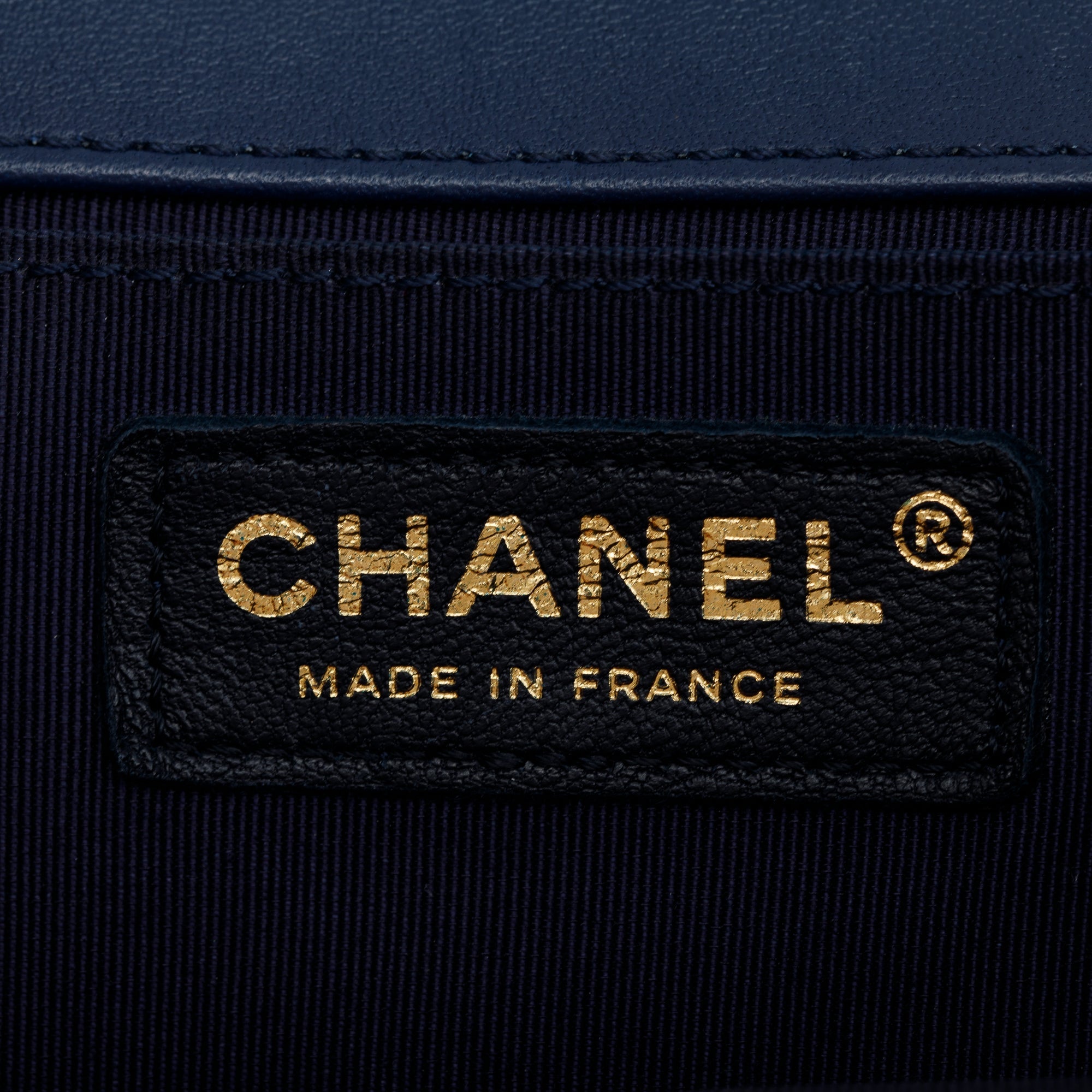 Chanel Blue Lambskin Leather Medium Boy Bag w/ Box & Authenticity Card