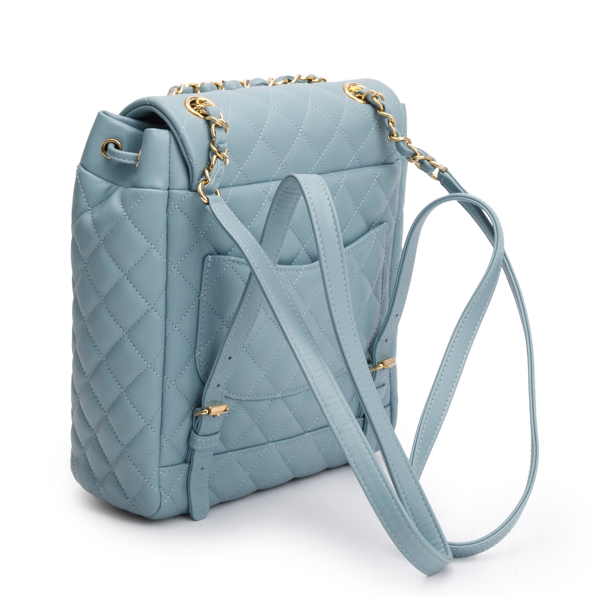 Chanel Blue Quilted Calfskin Leather Small Urban Spirit Backpack w/ Box & Authenticity Card