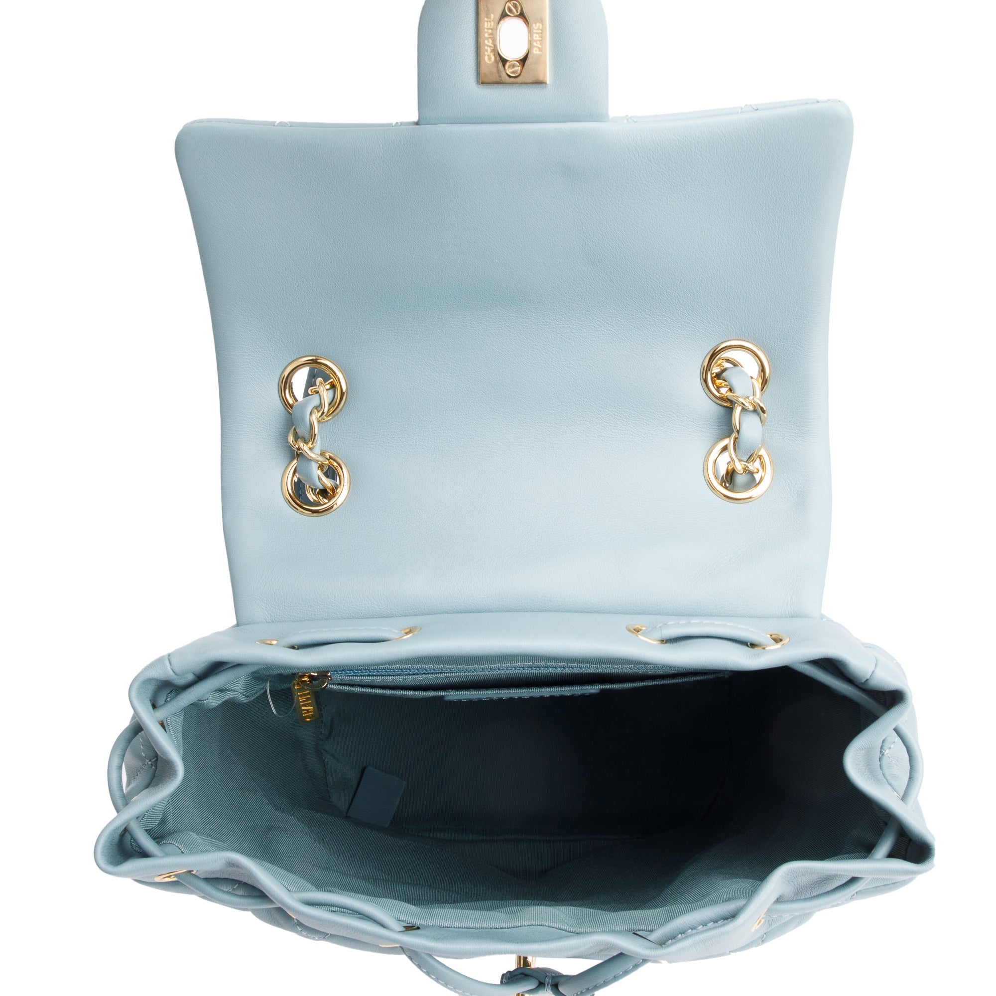 Chanel Blue Quilted Calfskin Leather Small Urban Spirit Backpack w/ Box & Authenticity Card