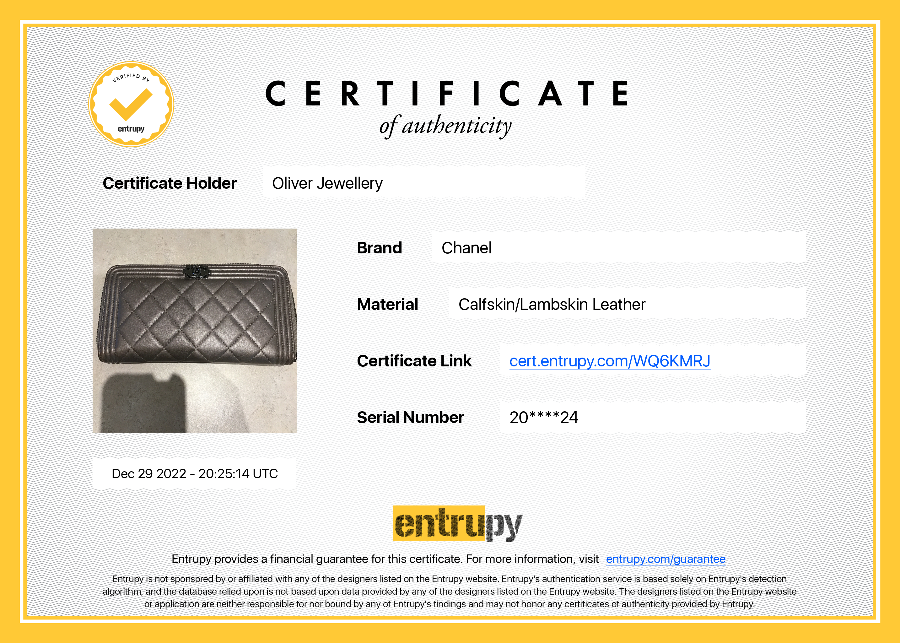 Chanel Boy Continental Wallet w/ Box