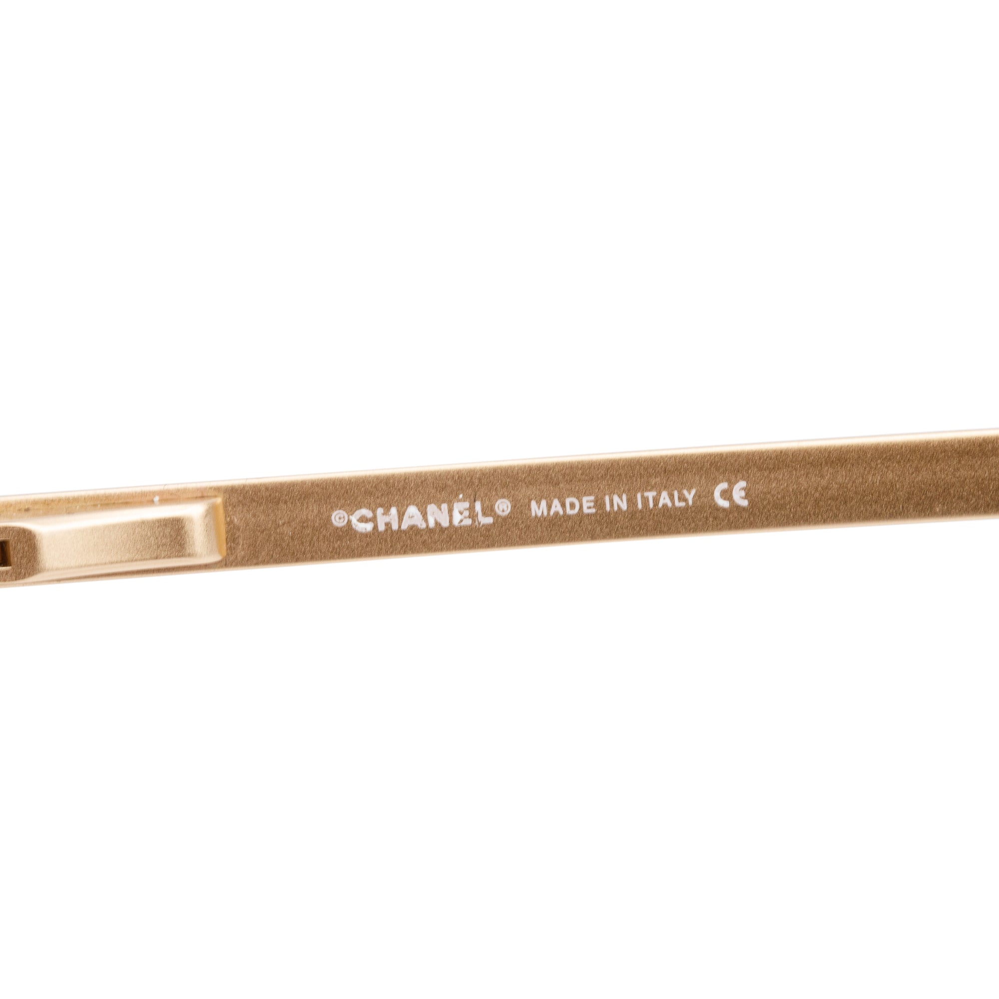 Chanel Brushed Gold-Tone Metal Frameless CC Logo Sunglasses 4092-B