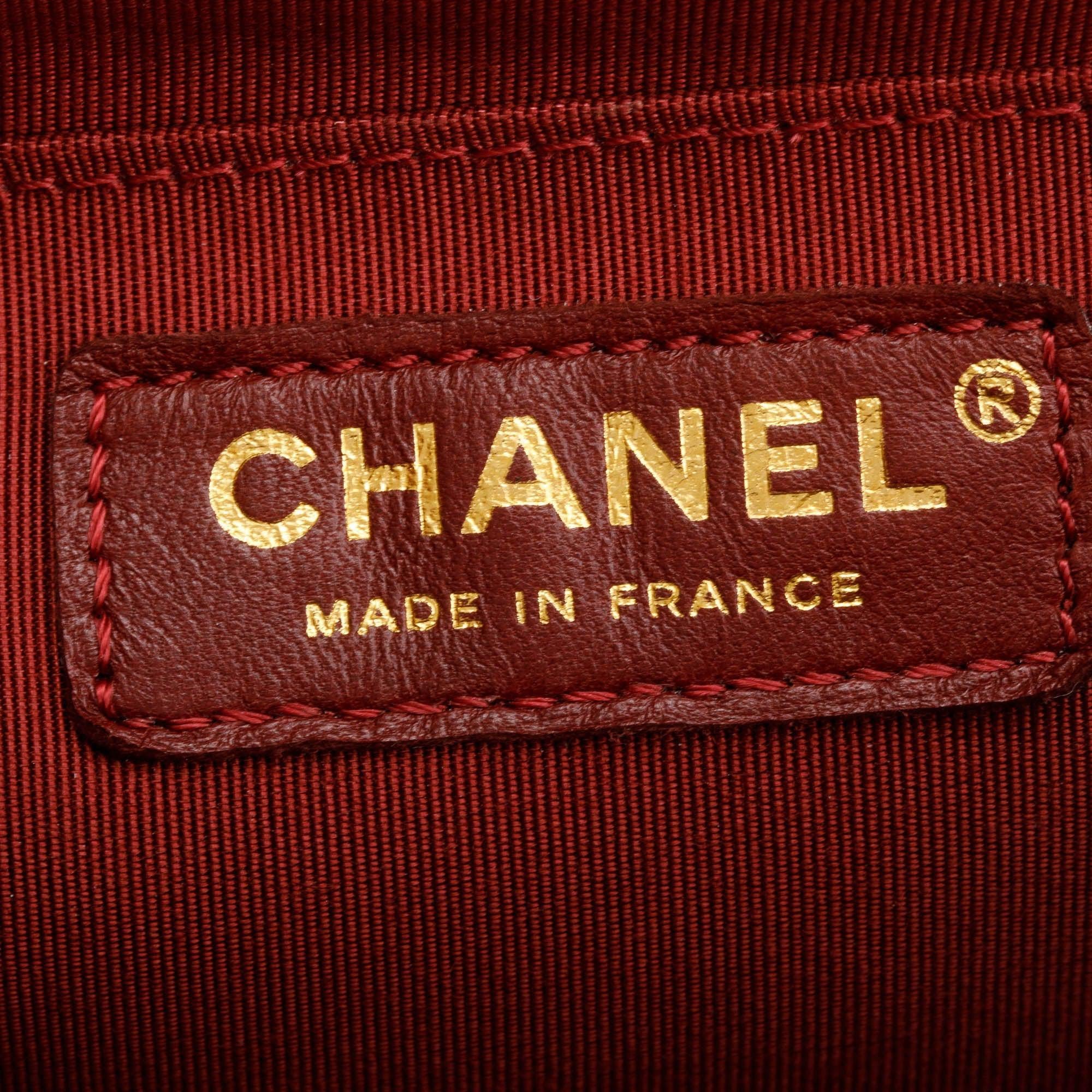 Chanel Burgundy Quilted Lambskin Medium Boy Bag w/ Box & Authenticity Card