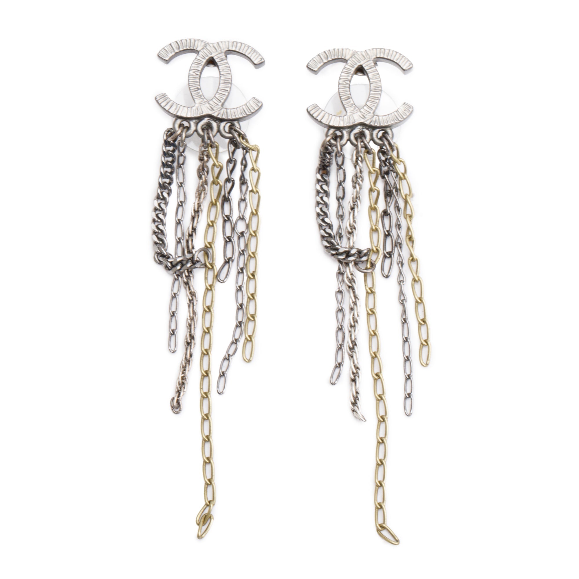 Chanel CC Tassel Drop Earrings