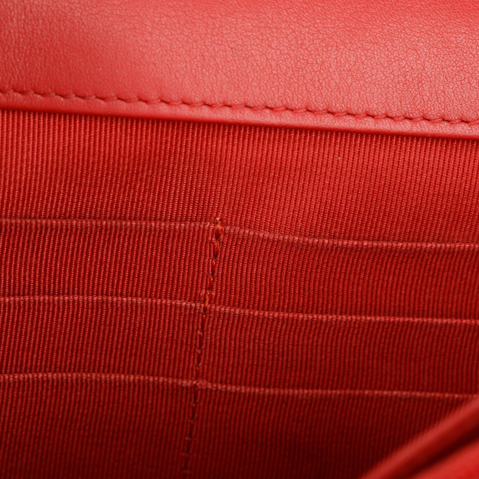 Chanel Coral Patent Leather Classic Wallet on Chain