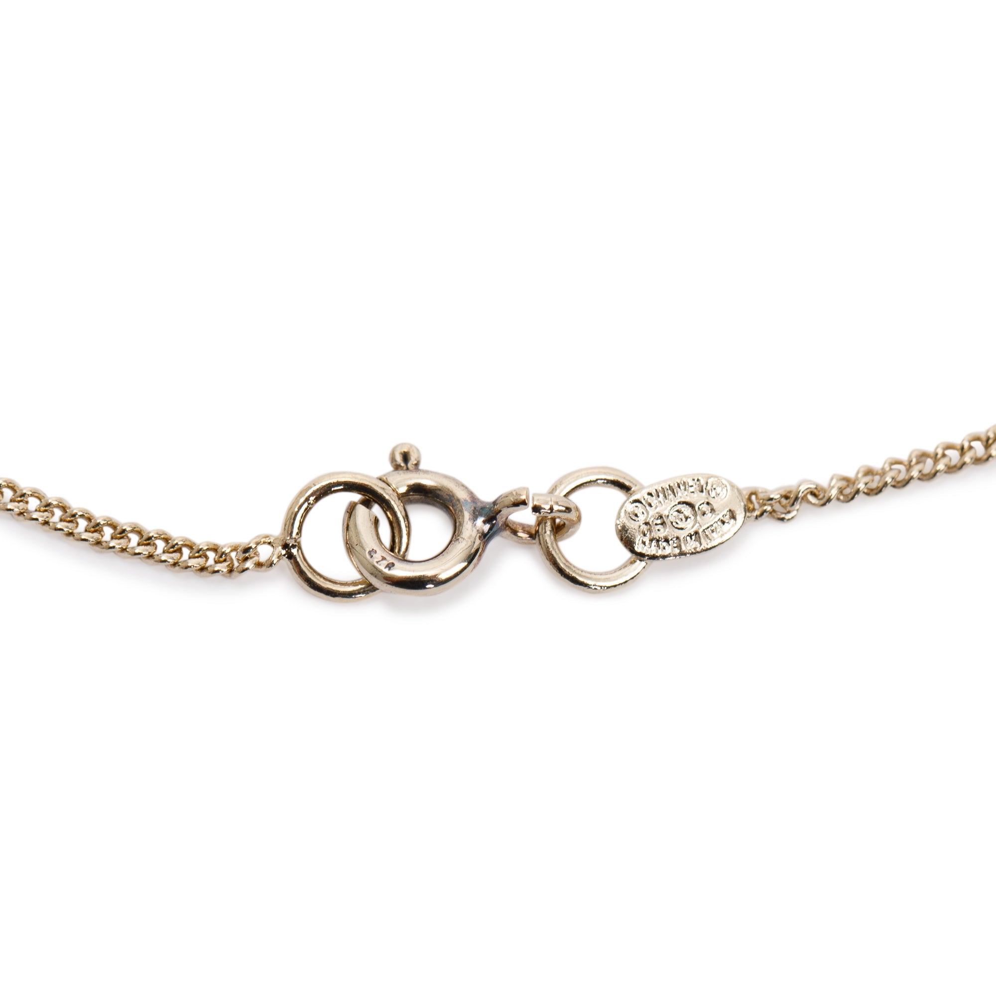 Chanel Enamel Eiffel Tower CC Logo Pendant Necklace