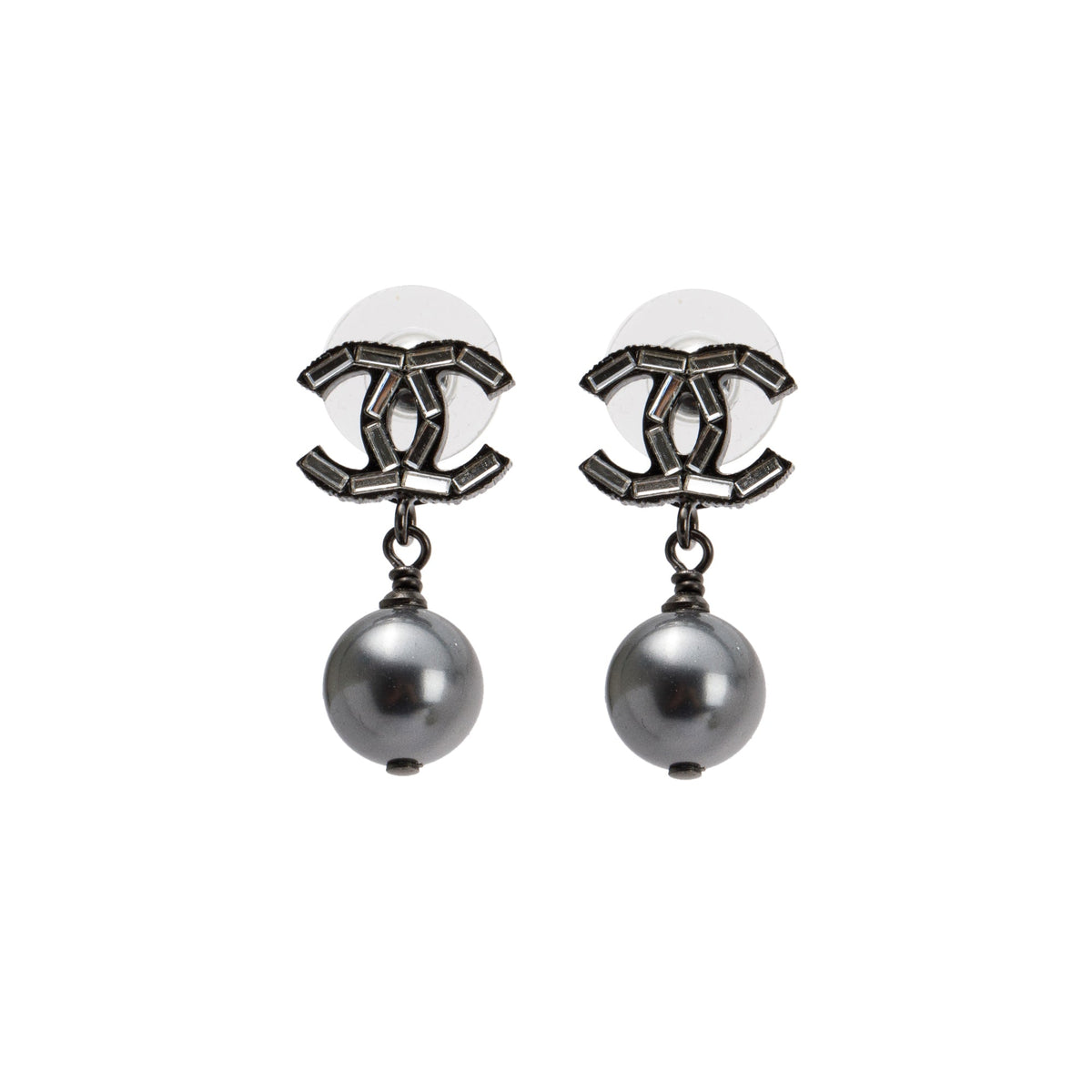 Chanel Faux Pearl & Strass CC Drop Earrings Oliver Jewellery