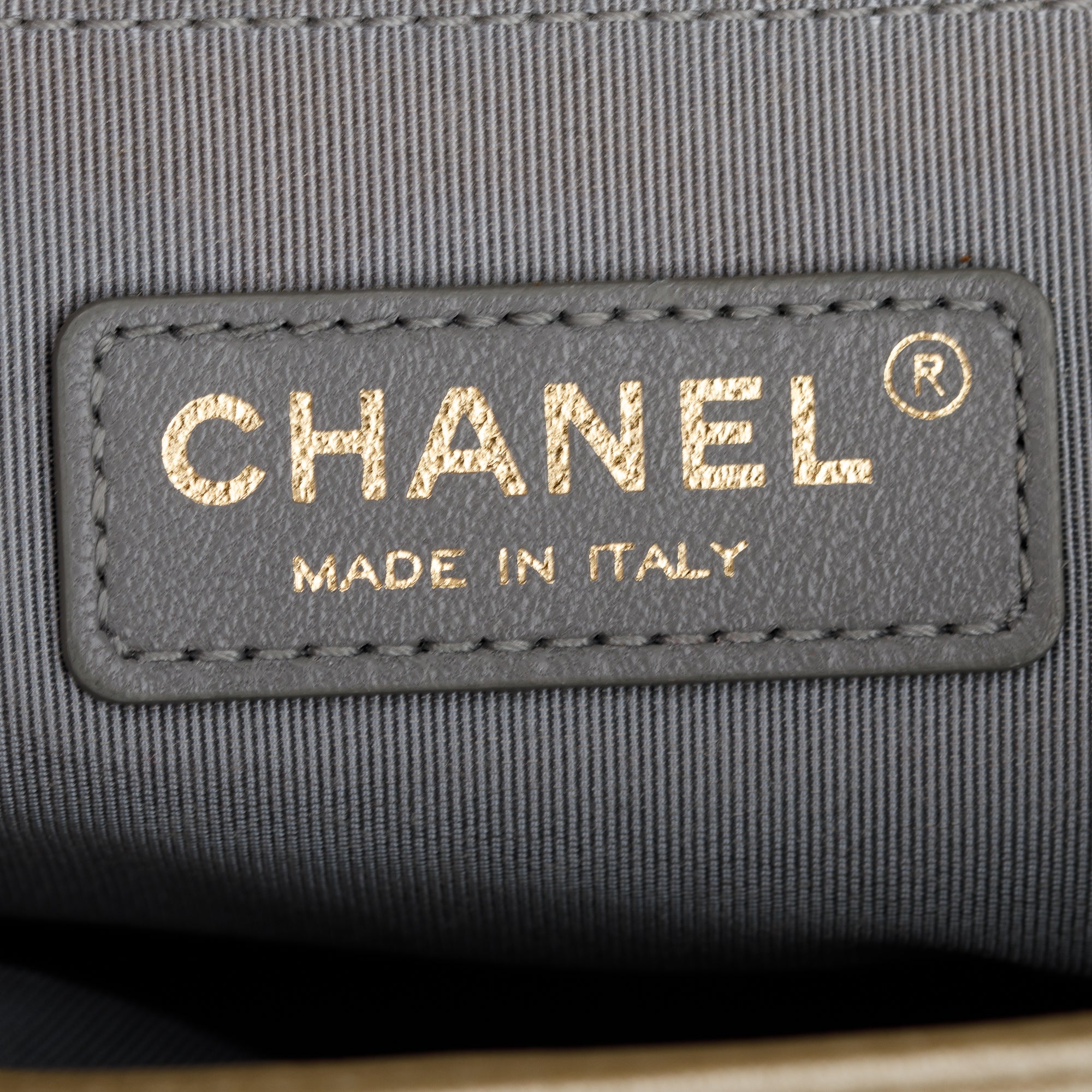 Chanel Gold Metallic Lambskin Leather CC Cutout Small Boy Bag