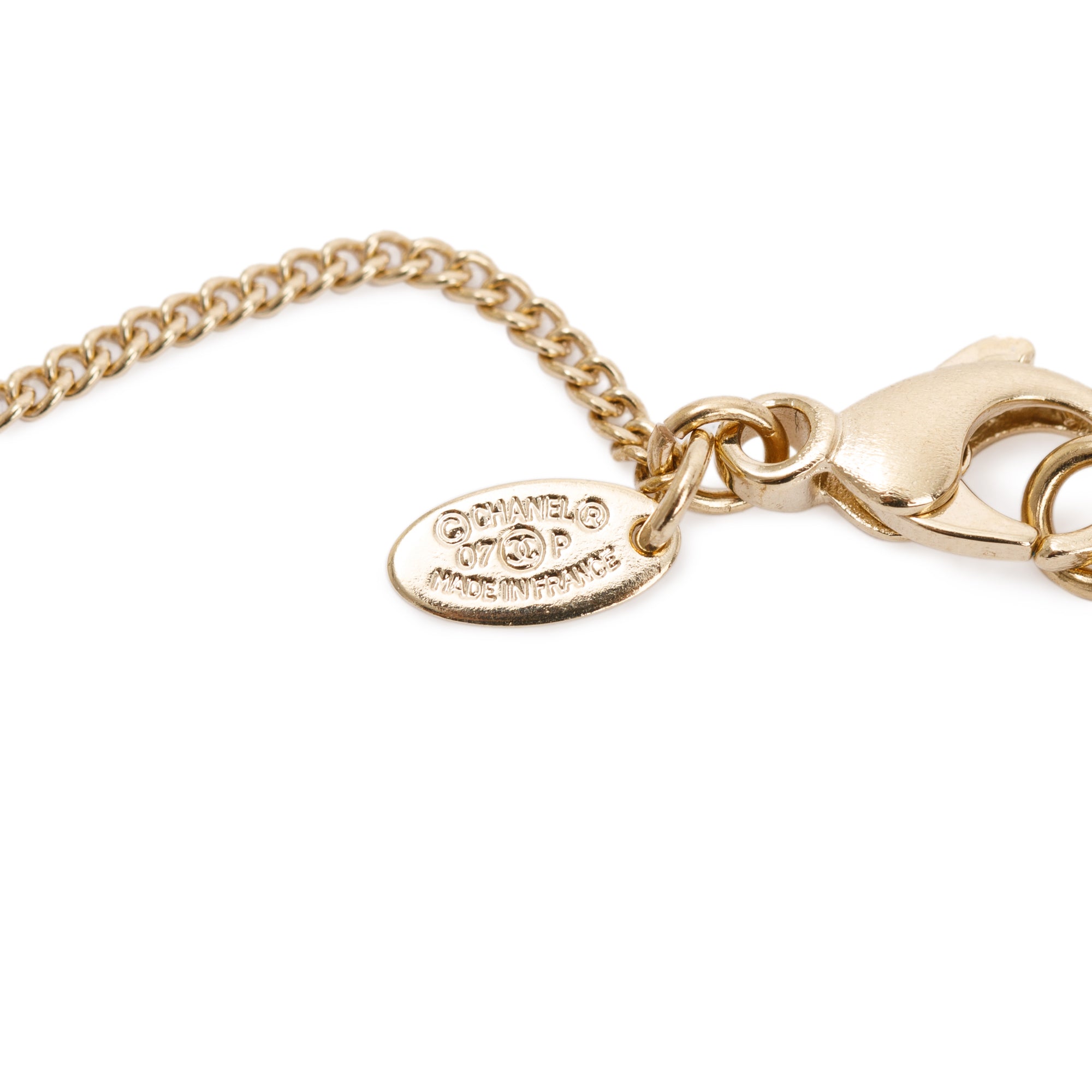 Chanel Gold-Plated Metal CC Camellia Pendant Necklace
