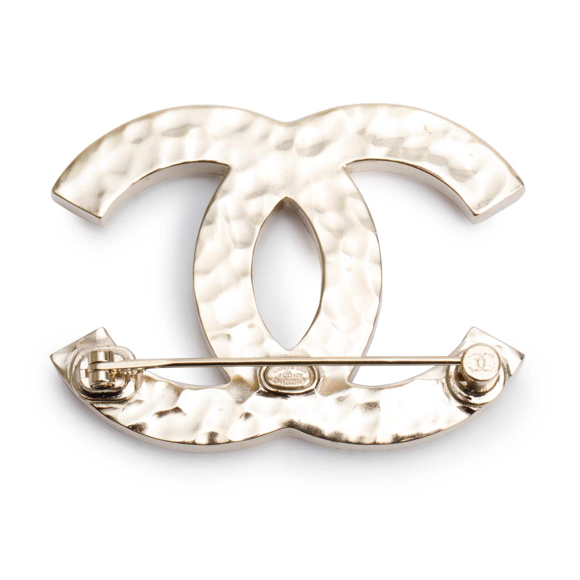 Chanel Gold Plated Strass CC Brooch