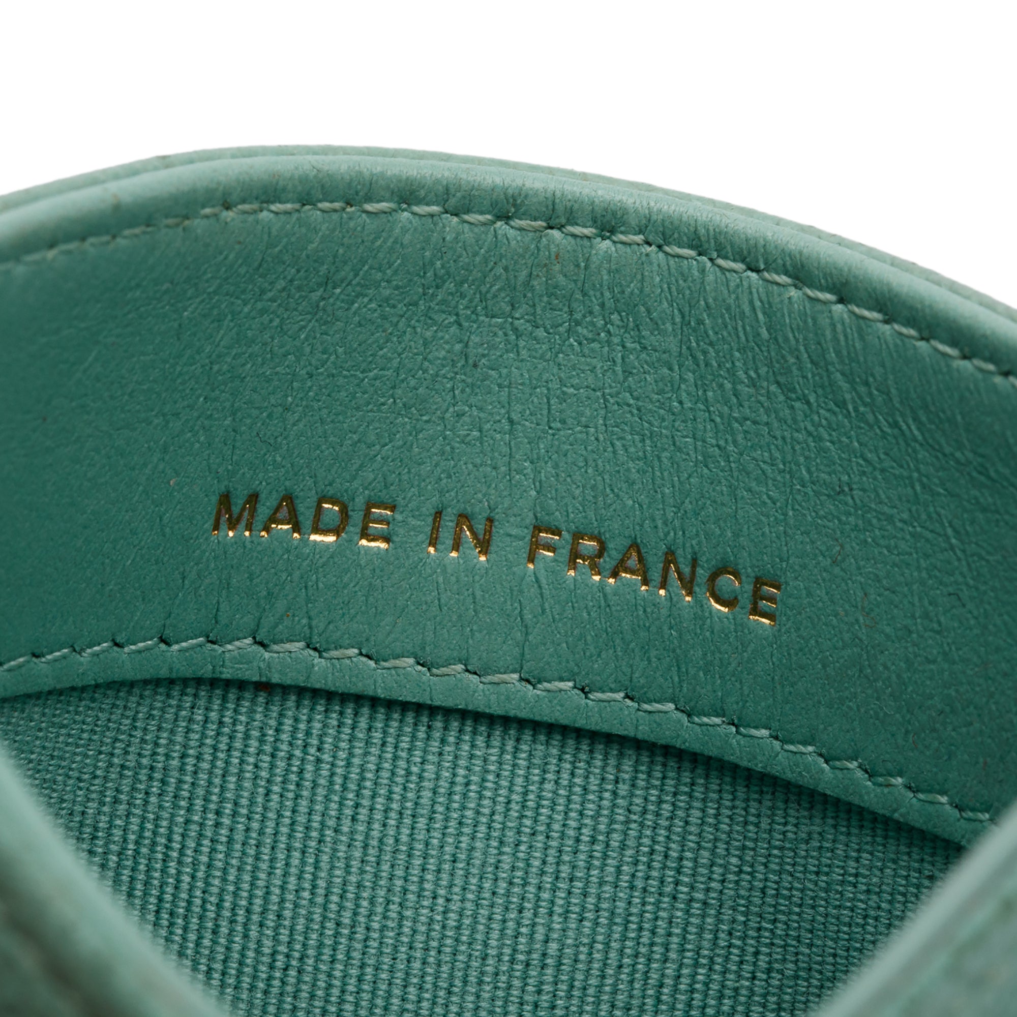 Chanel Green Caviar Leather Classic Card Holder