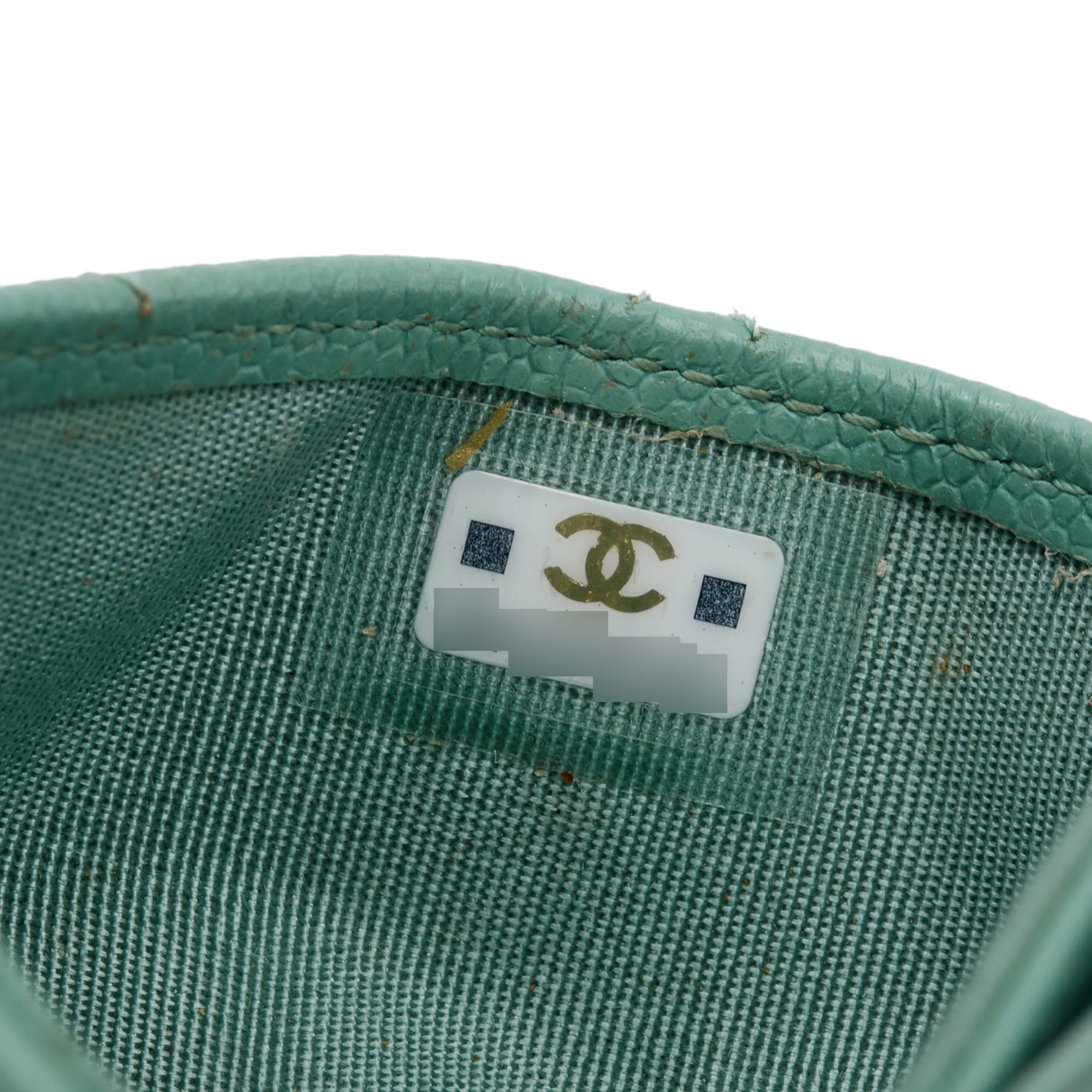 Chanel Green Caviar Leather Classic Card Holder