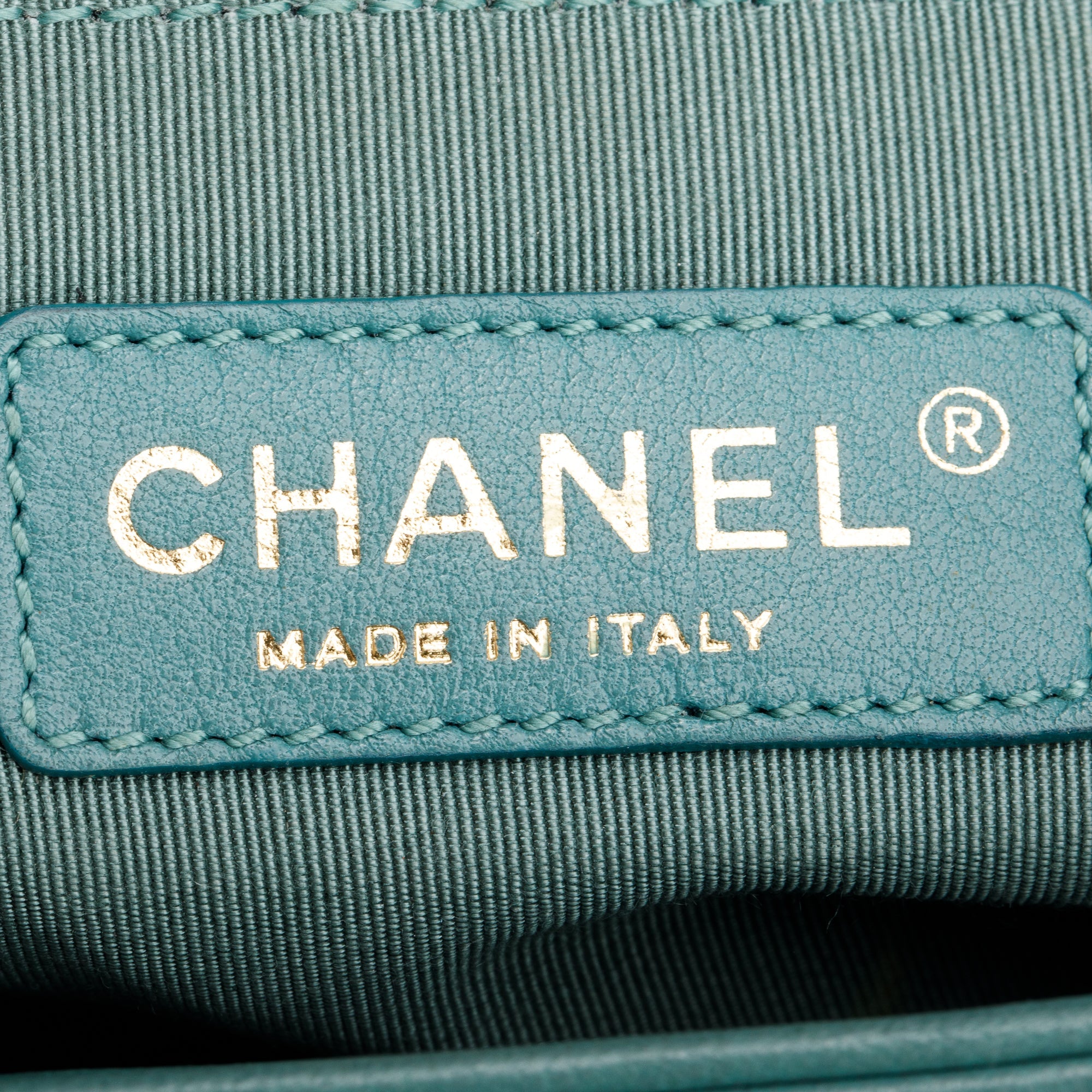 Chanel Green Quilted Lambskin Leather Large Boy Bag