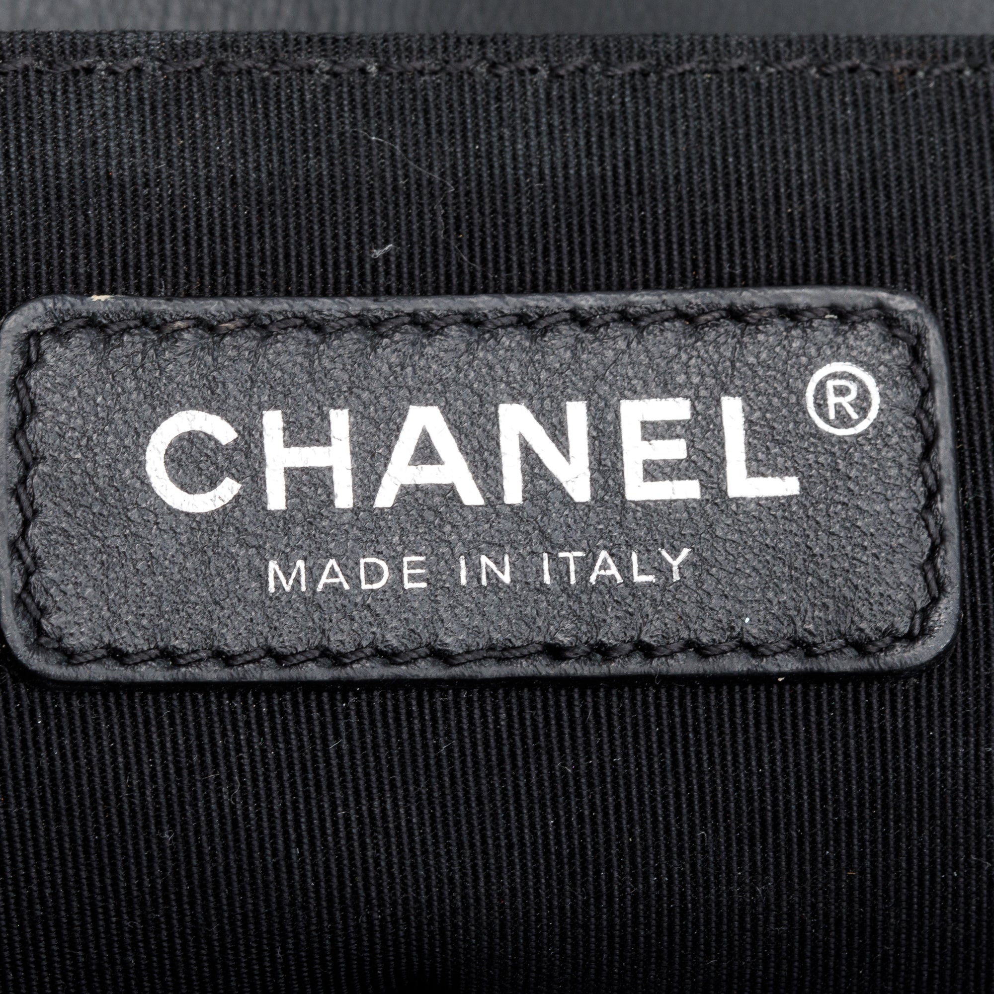 Chanel Grey Calfskin Leather Braided Tweed Old Medium Boy Bag w/ Authenticity Card