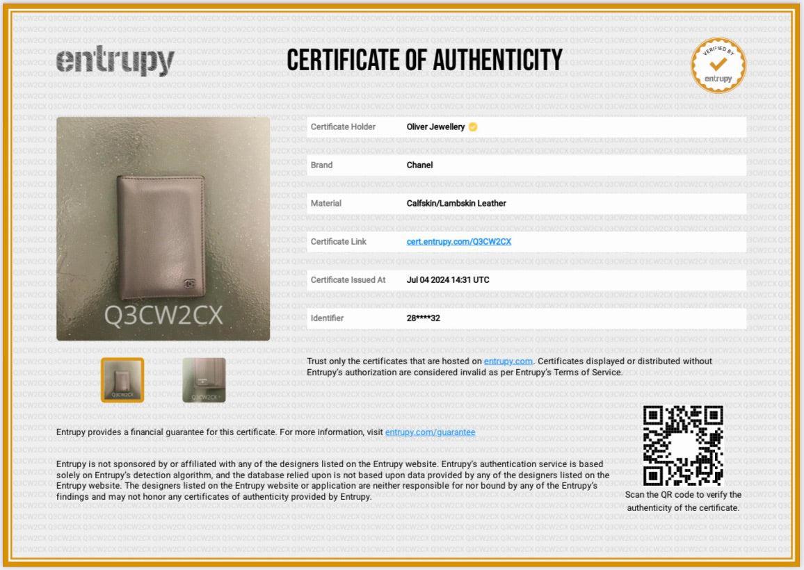 Chanel Grey Calfskin Leather CC Pocket Organizer