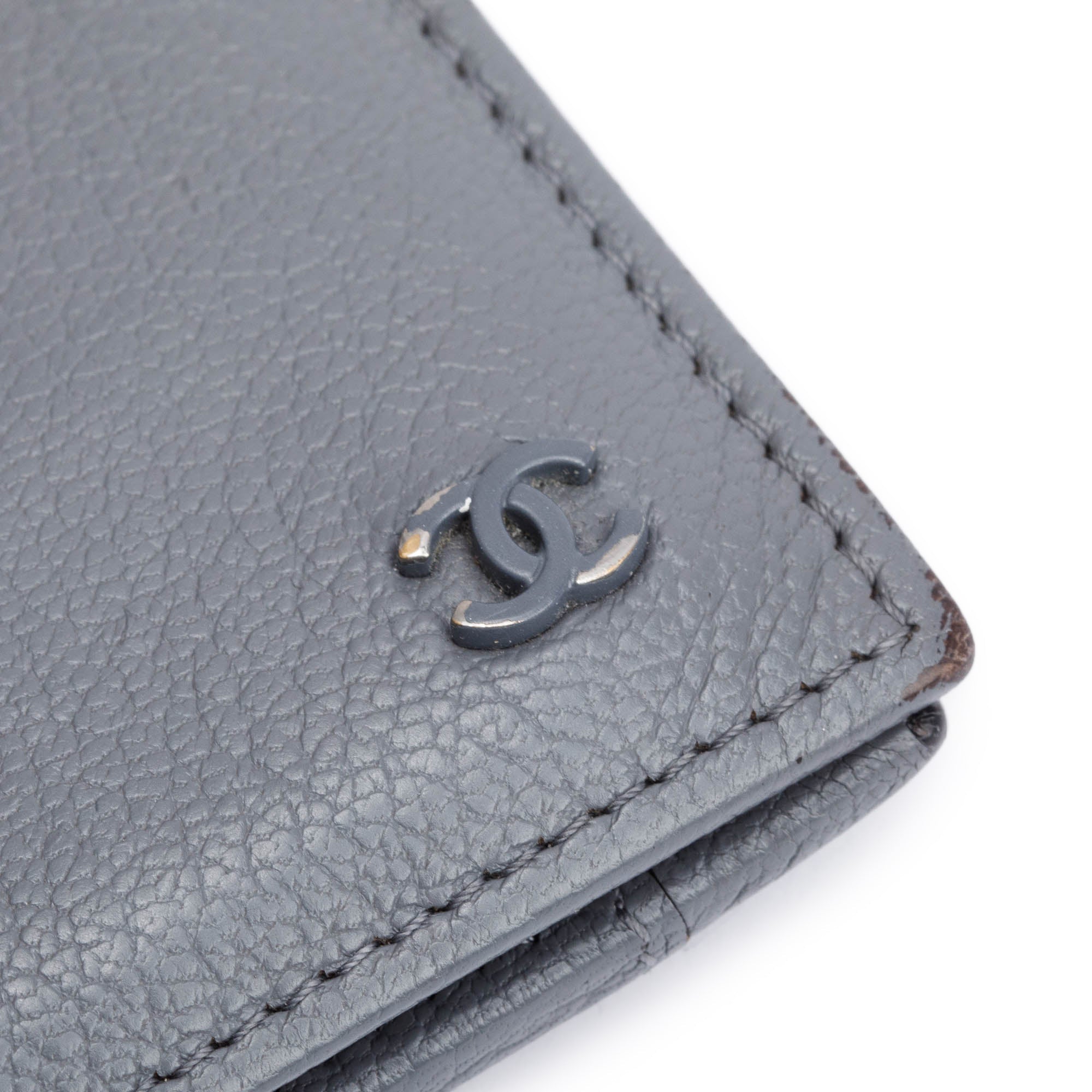 Chanel Grey Calfskin Leather CC Pocket Organizer