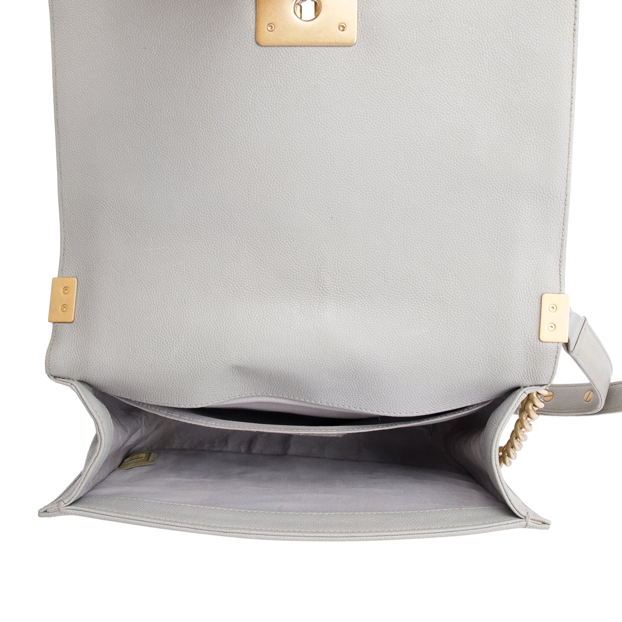 Chanel Grey Caviar Leather Medium Boy Bag w/ Box, Receipt & Authenticity Card