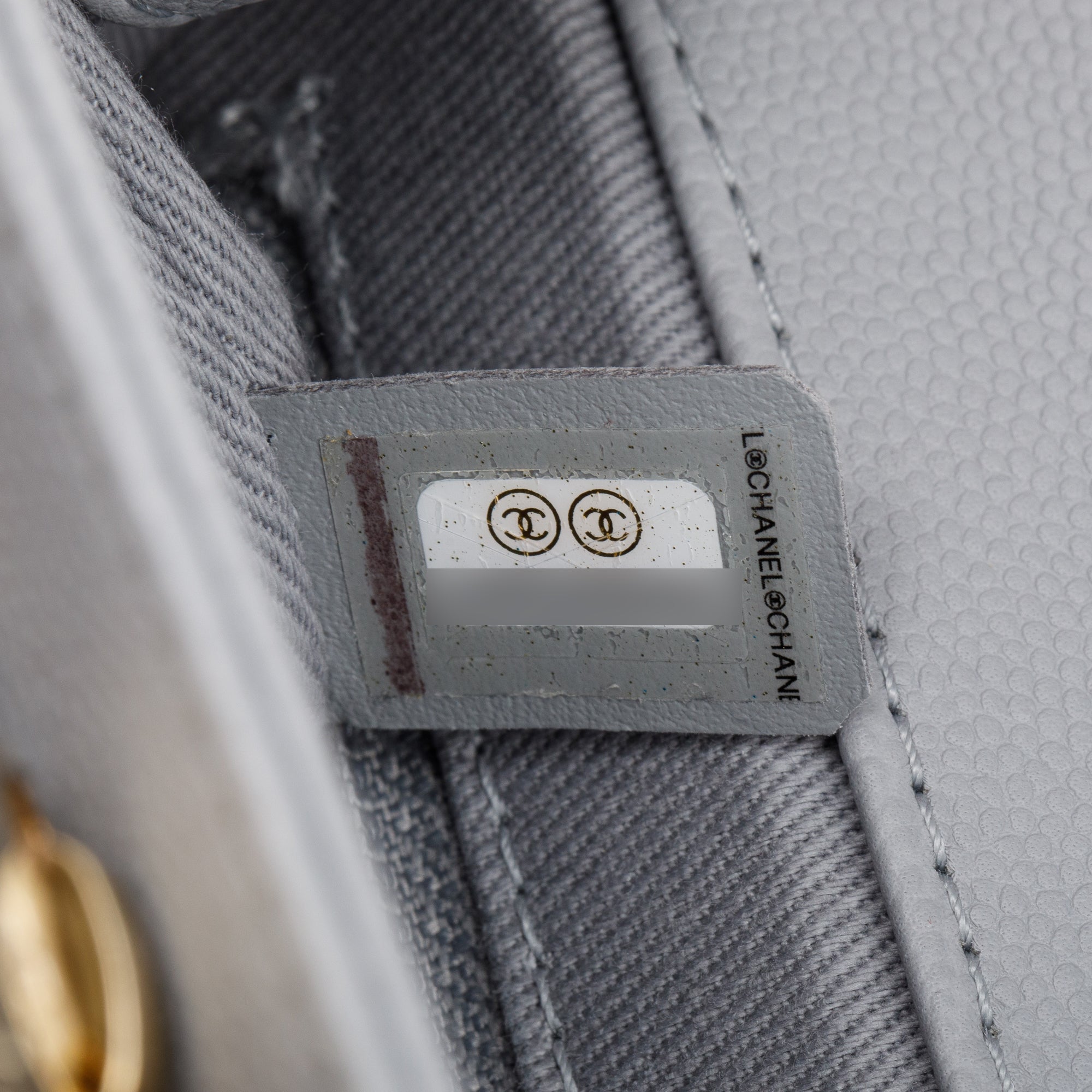 Chanel Grey Caviar Leather Small Business Affinity Flap Bag w/ Authenticity Card