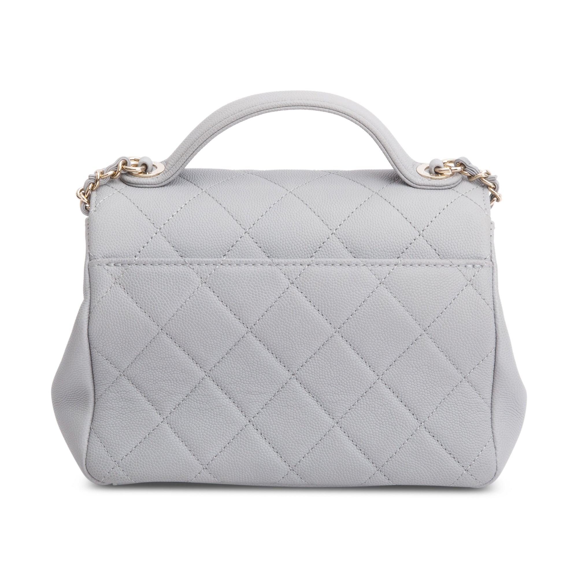 Chanel Grey Caviar Leather Small Business Affinity Flap Bag w/ Authenticity Card